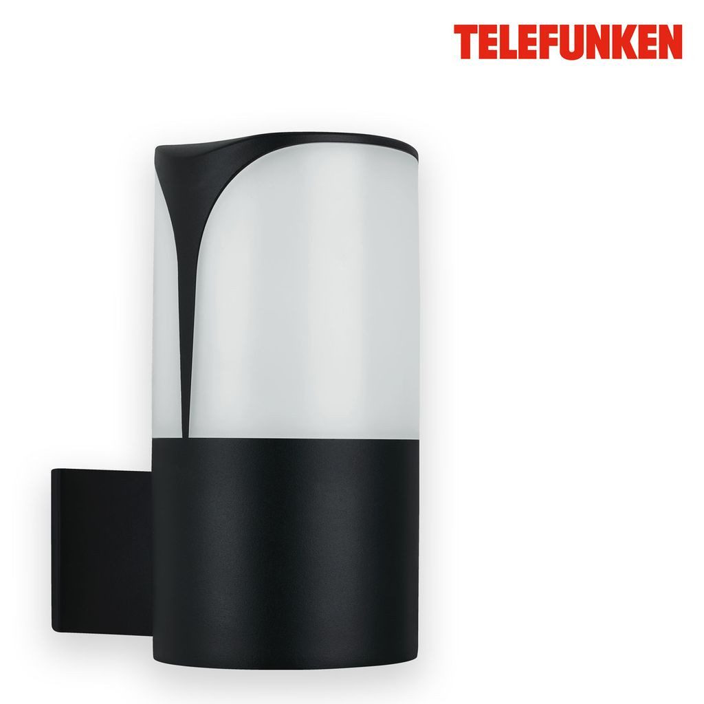 Telefunken Gartenstrahler 320305TF, ohne Leuchtmittel, 2700K - Extra-Warmweiß, Wand Außenleuchte IP44 schwarz E27 Fassung