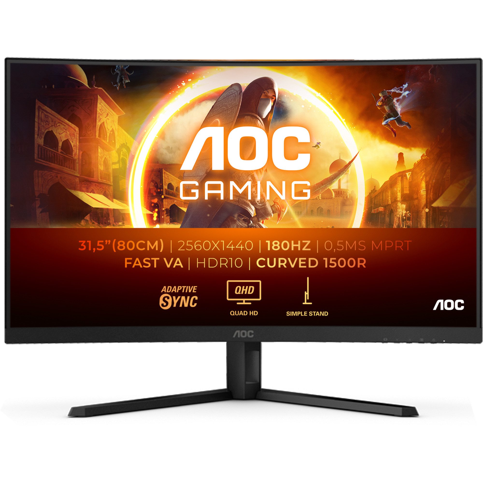 AOC AOC CQ32G4VE, Gaming-Monitor, (QHD, Fast-VA, TFT-Monitor (2560 x 1440 px)
