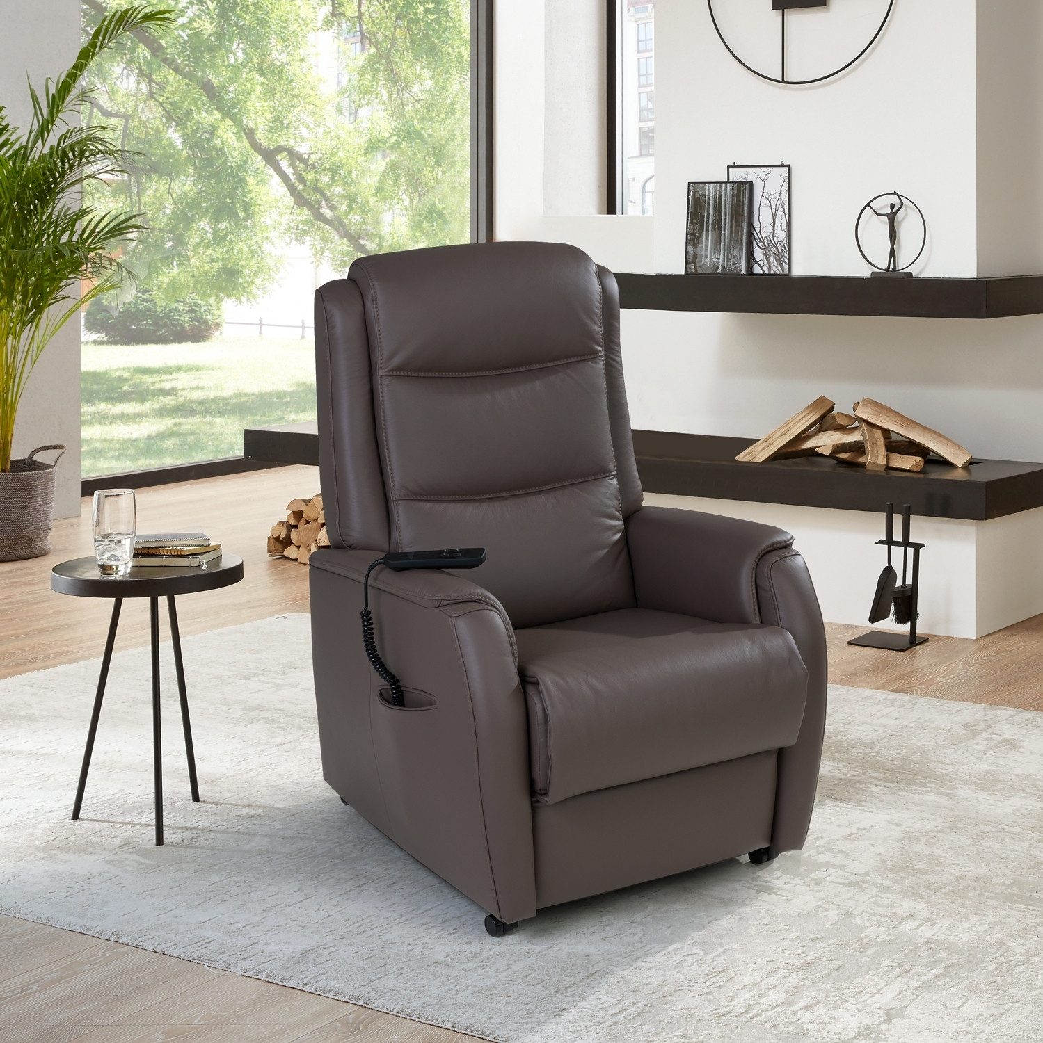 HUKLA Relaxsessel HU-RV15038, 2-motorig, Mokkabraun, Leder, günstig online kaufen