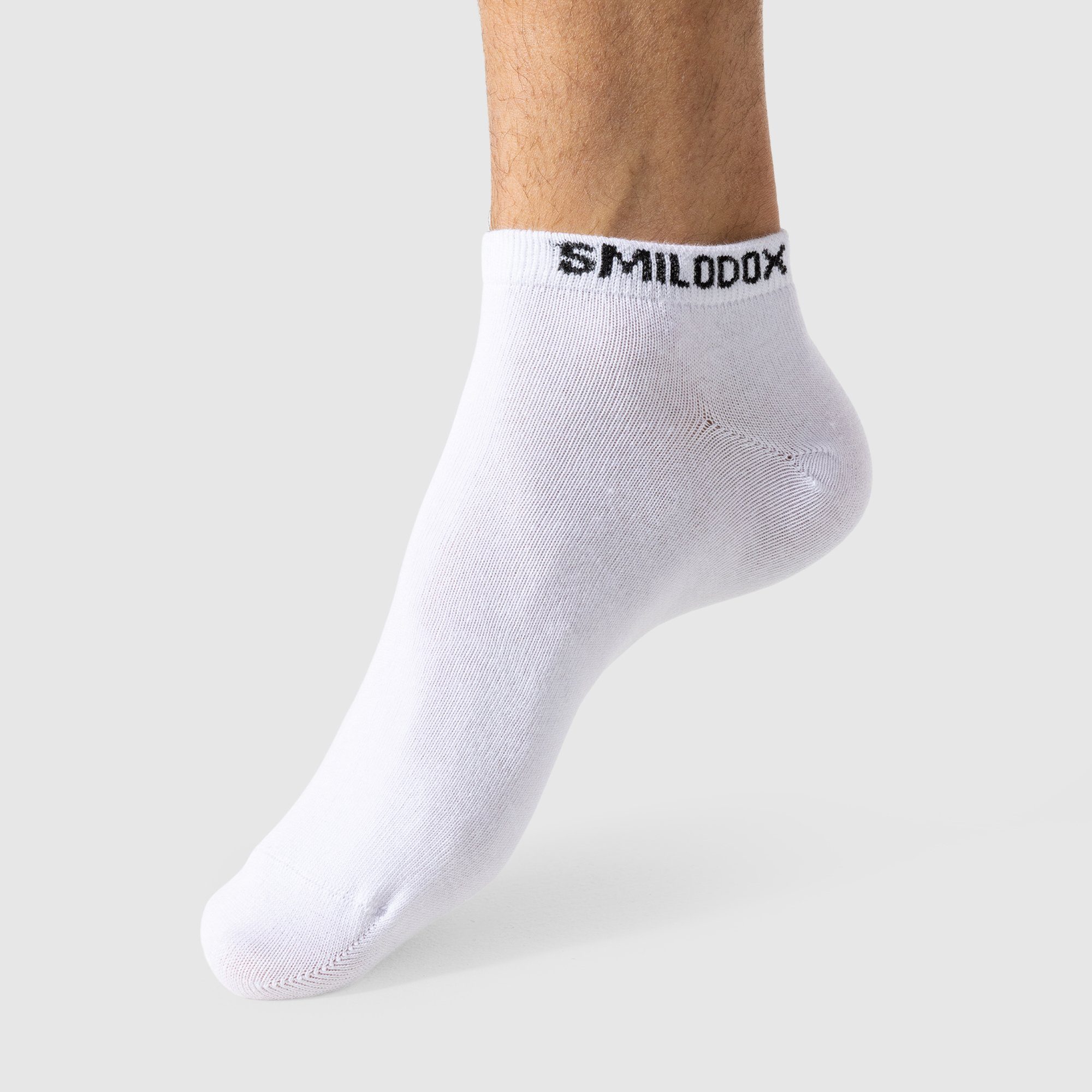 3er Smilodox Men Weiß Pack Tennissocken Sneaker Socks