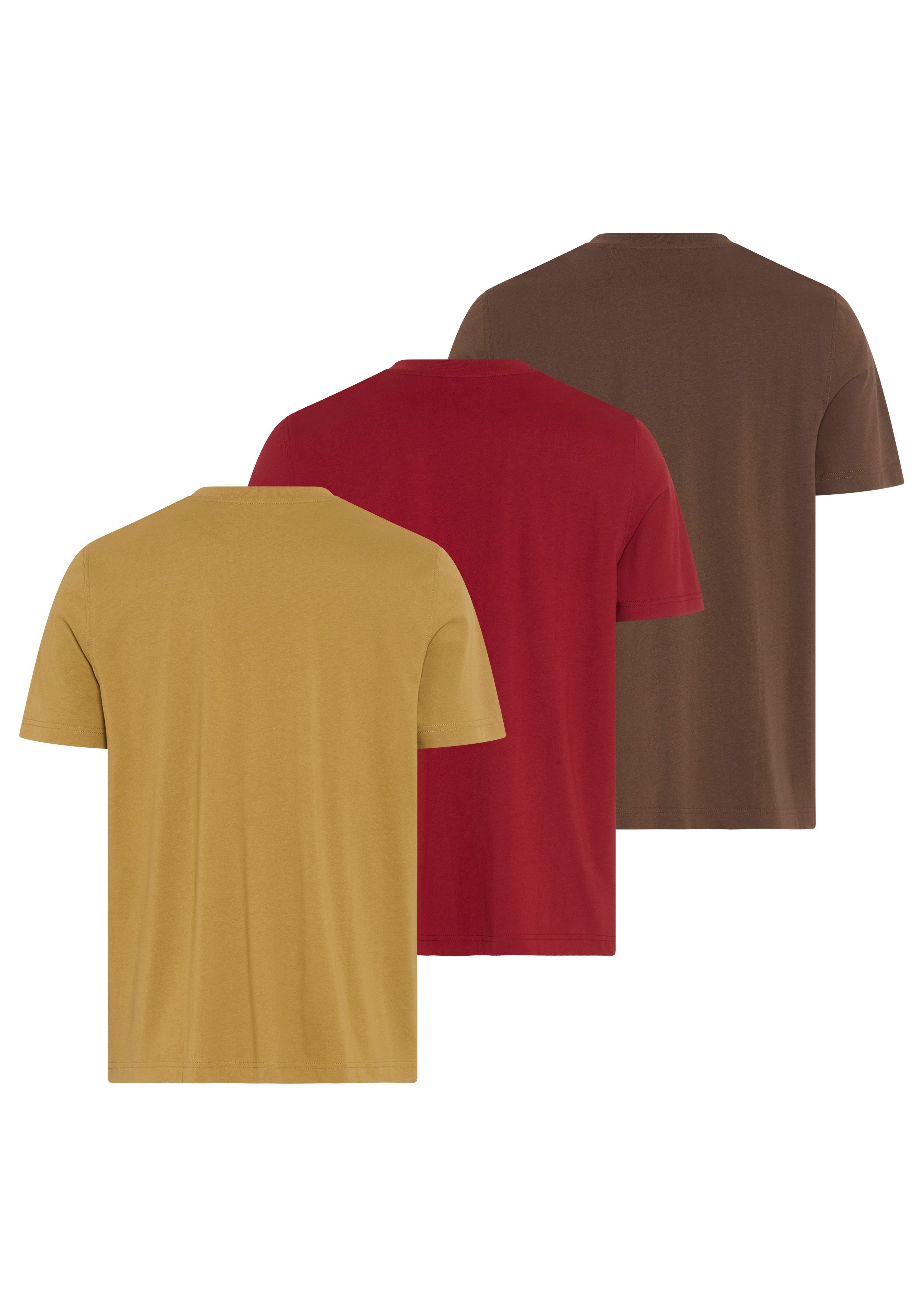 Man's World T-Shirt neue Farben! Preis-Leistungs Bestseller! Auch in Großen Größen (3er-Pack) aus Baumwolle, angenehmer Tragekomfort, hochwertige Verarbeitung