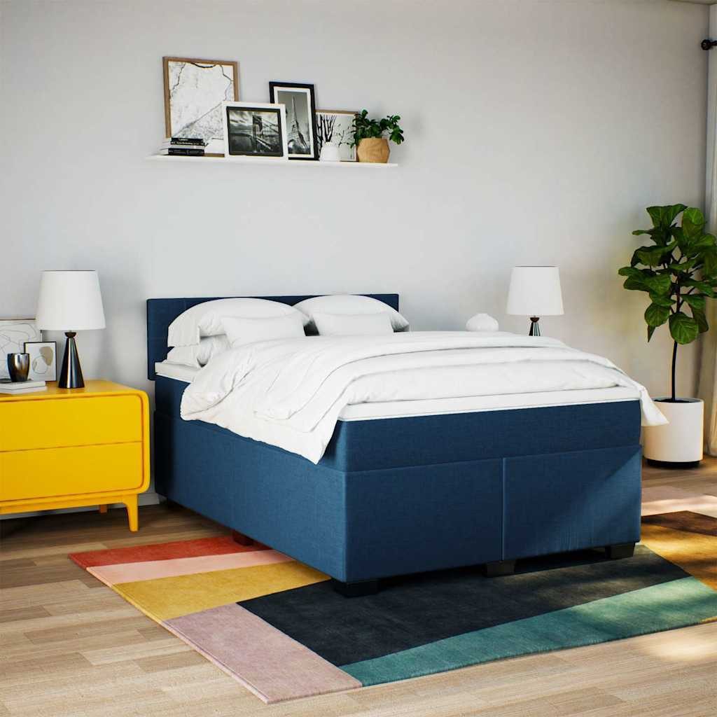 vidaXL Bett Boxspringbett mit Matratze Blau günstig online kaufen