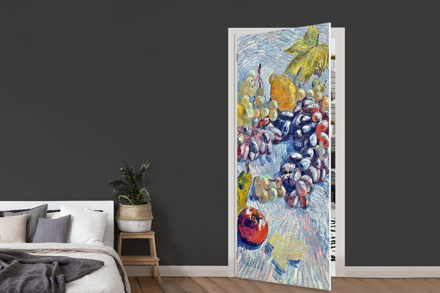 Gogh, Vincent Fototapete Äpfel van (1 75x205 MuchoWow für Tür, - Birnen Matt, Zitronen, cm Weintrauben, Türaufkleber, und Türtapete St), bedruckt,