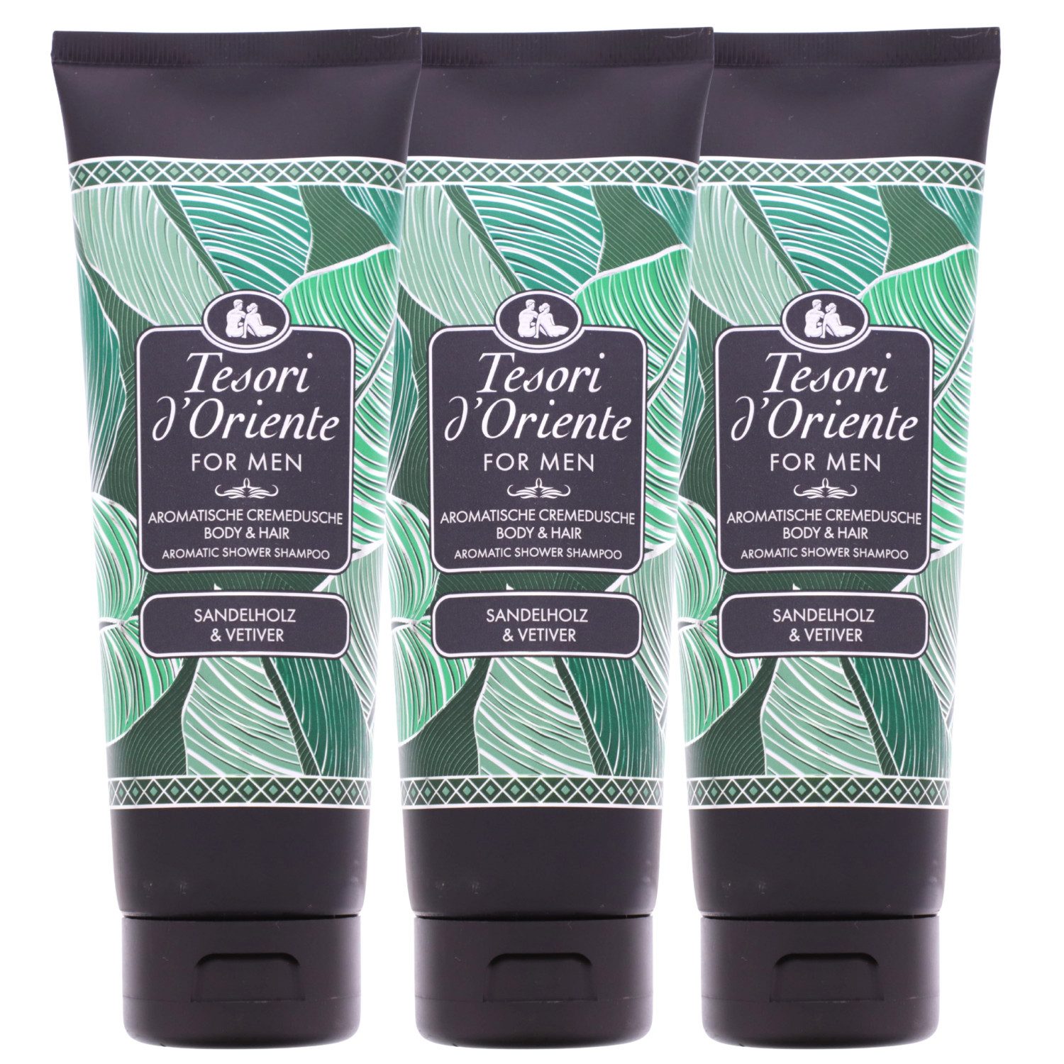 Tesori d´Oriente Duschgel 3x Tesori d'Oriente Men Aromatische Cremedusche Body & Hair je 250 ml
