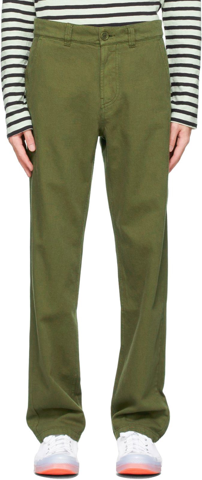 Nudie Jeans Chinohose Relaxed Fit - Lazy Leo Grün - Länge:32