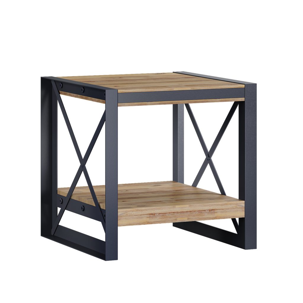Main Möbel Couchtisch Couchtisch 70x70cm 'Montreux' Akazie & Metall schwarz