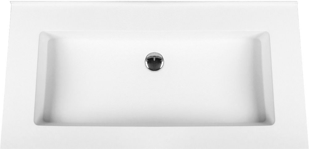 Veroni Waschbecken BETA100Z (einzel, 1-St), Veroni Solid Surface Waschbecken Waschtisch 100cm ohne Hahnloch