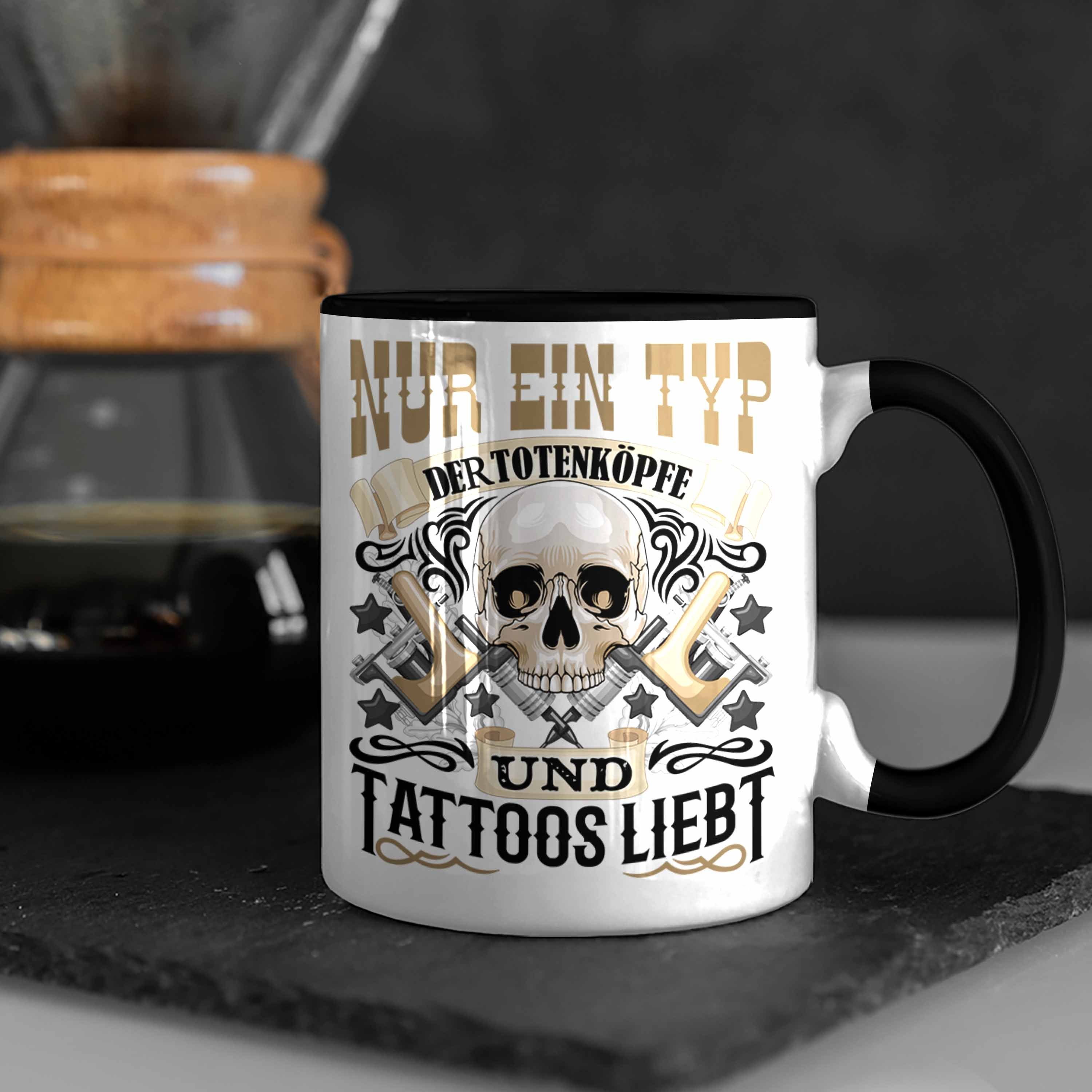 Tattoow Trendation Schwarz und Tasse Tasse Geschenk Trendation Mann Männer Totenköpfe - Tattoos
