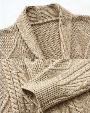 KIKI Strickjacke Lockerer Häkchenstrick-Cardigan für Herren