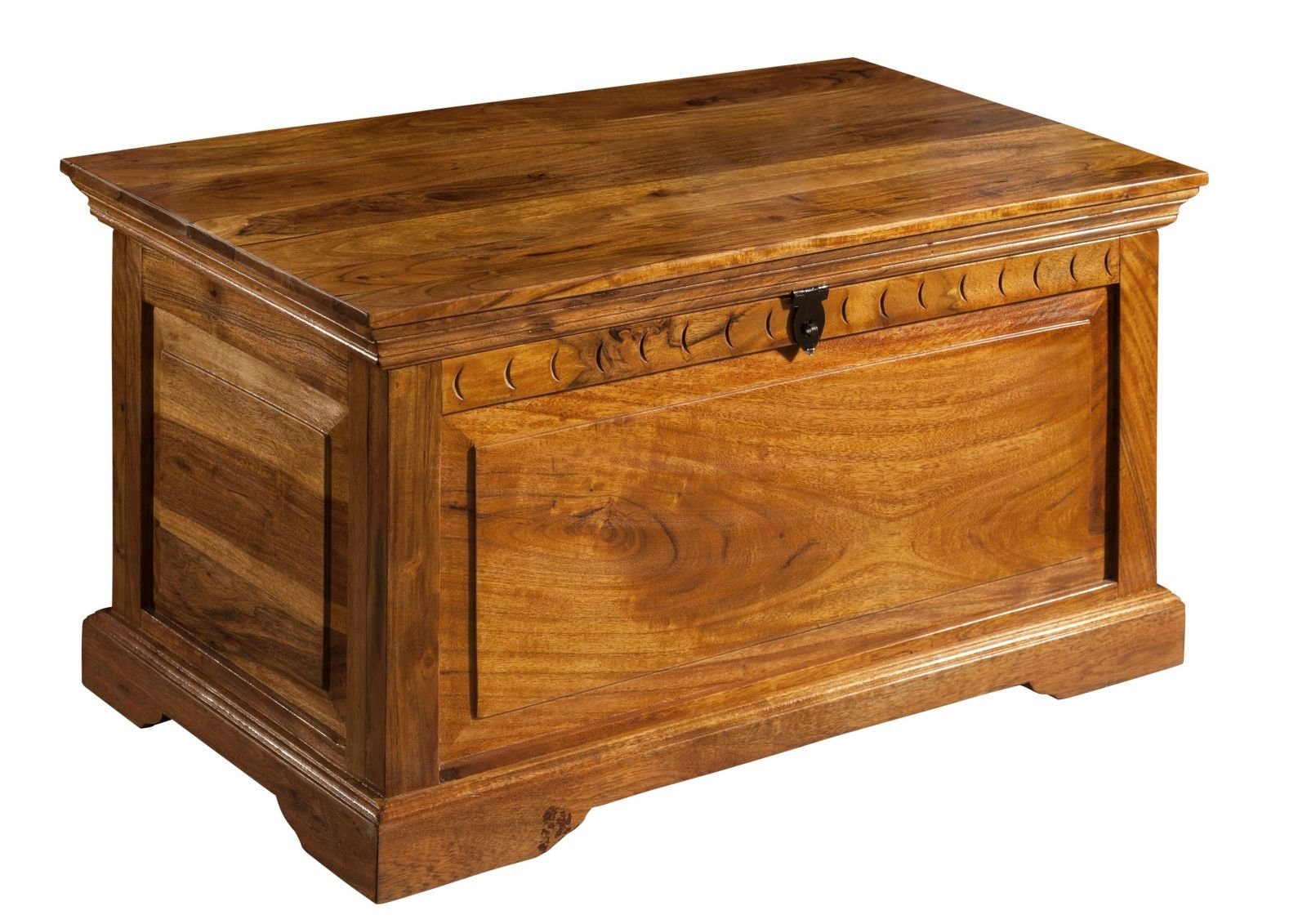 Massivmoebel24 Truhe (1 St., Truhe Akazie 90x50x50 honig lackiert OXFORD #0 günstig online kaufen