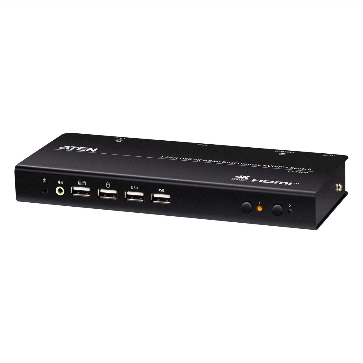 Aten CS742H 2 Port USB 4K HDMI Dual Display KVM Switch Computer-Adapter