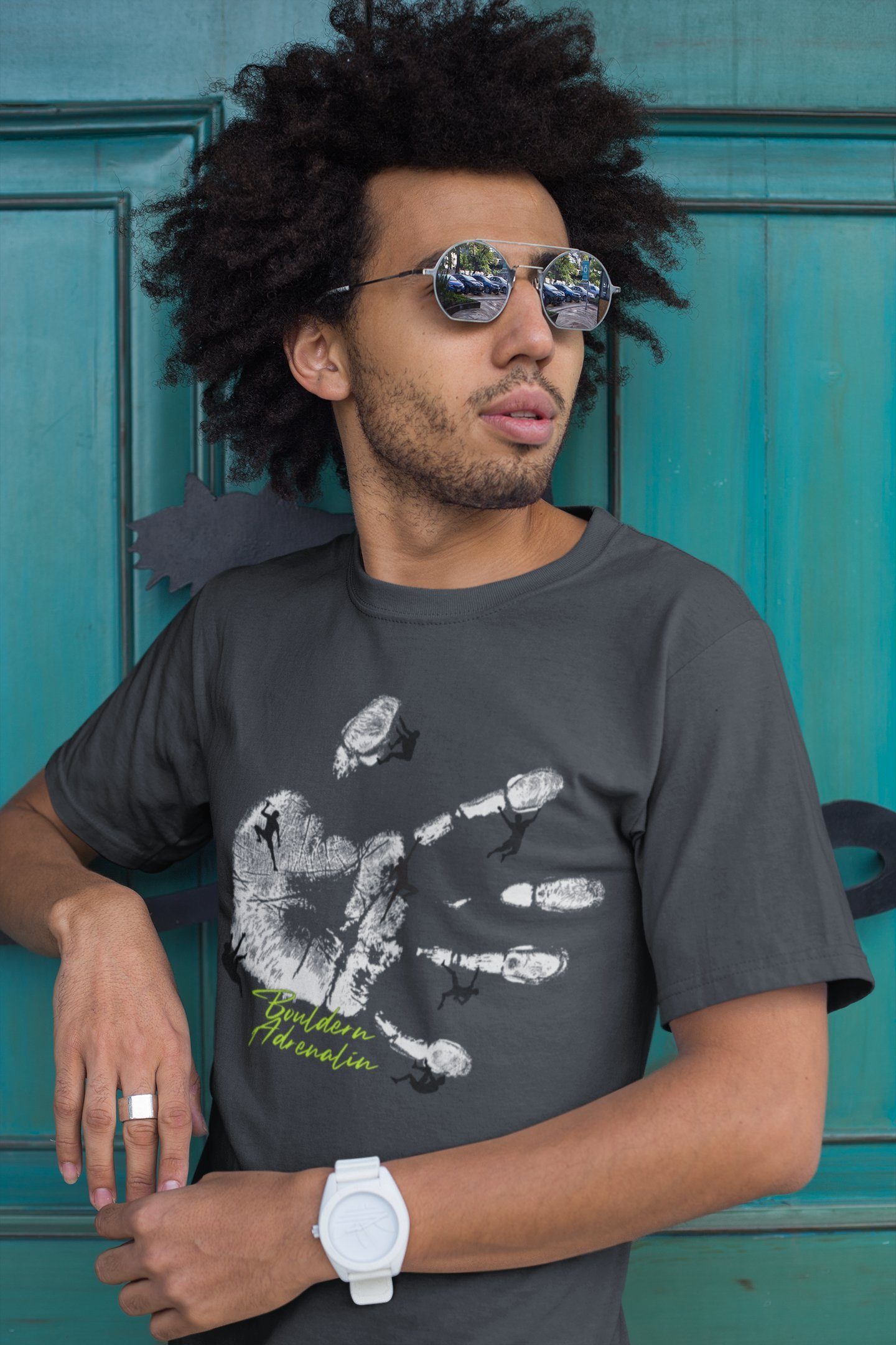 Baddery Print-Shirt Kletter Shirt: "Bouldern Adrenalin" - T-Shirt Kletter Z günstig online kaufen
