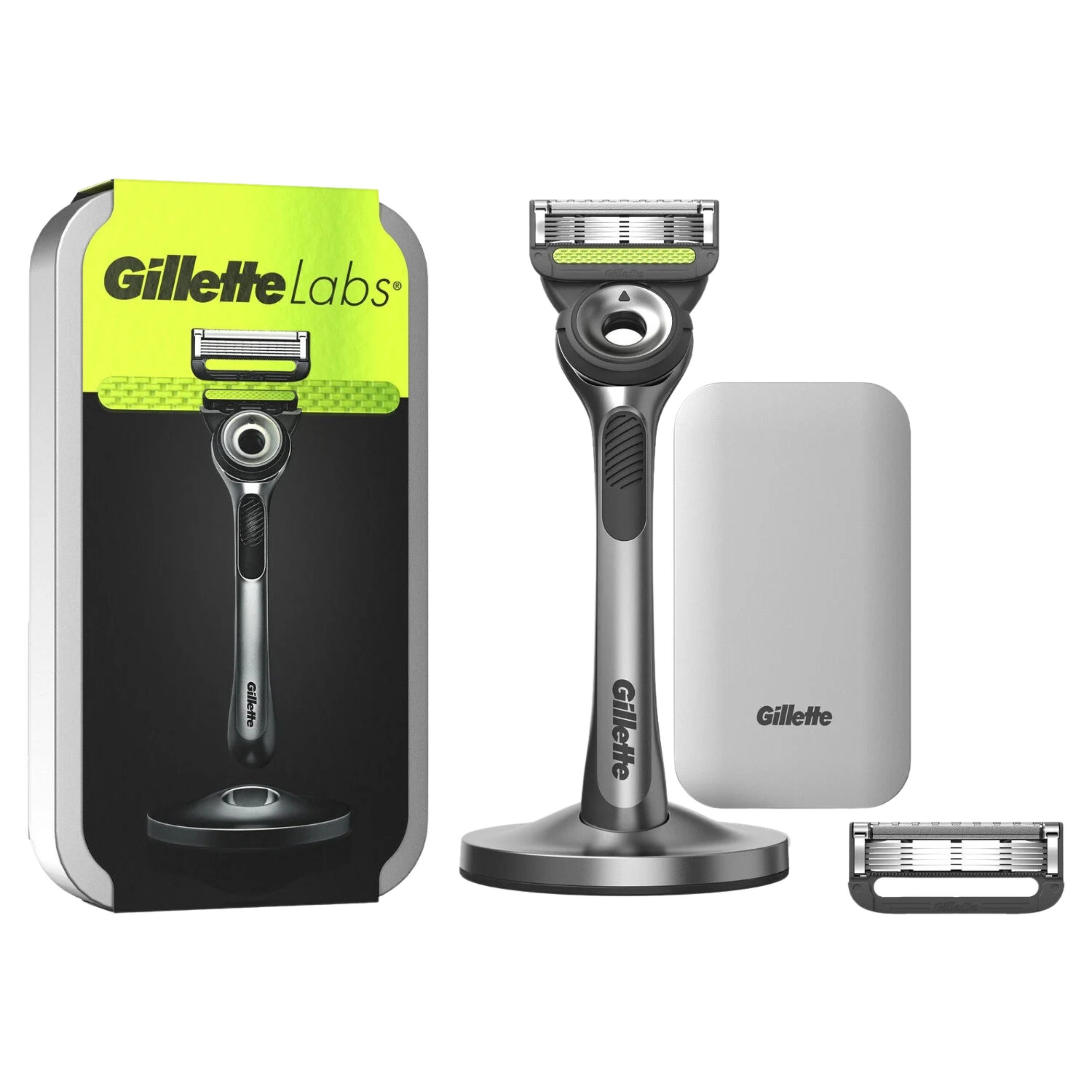 Gillette Бритвы Labs, 4-tlg., Edles Design, flexible Klingen & sanfte Rasurpflege im Reiseformat