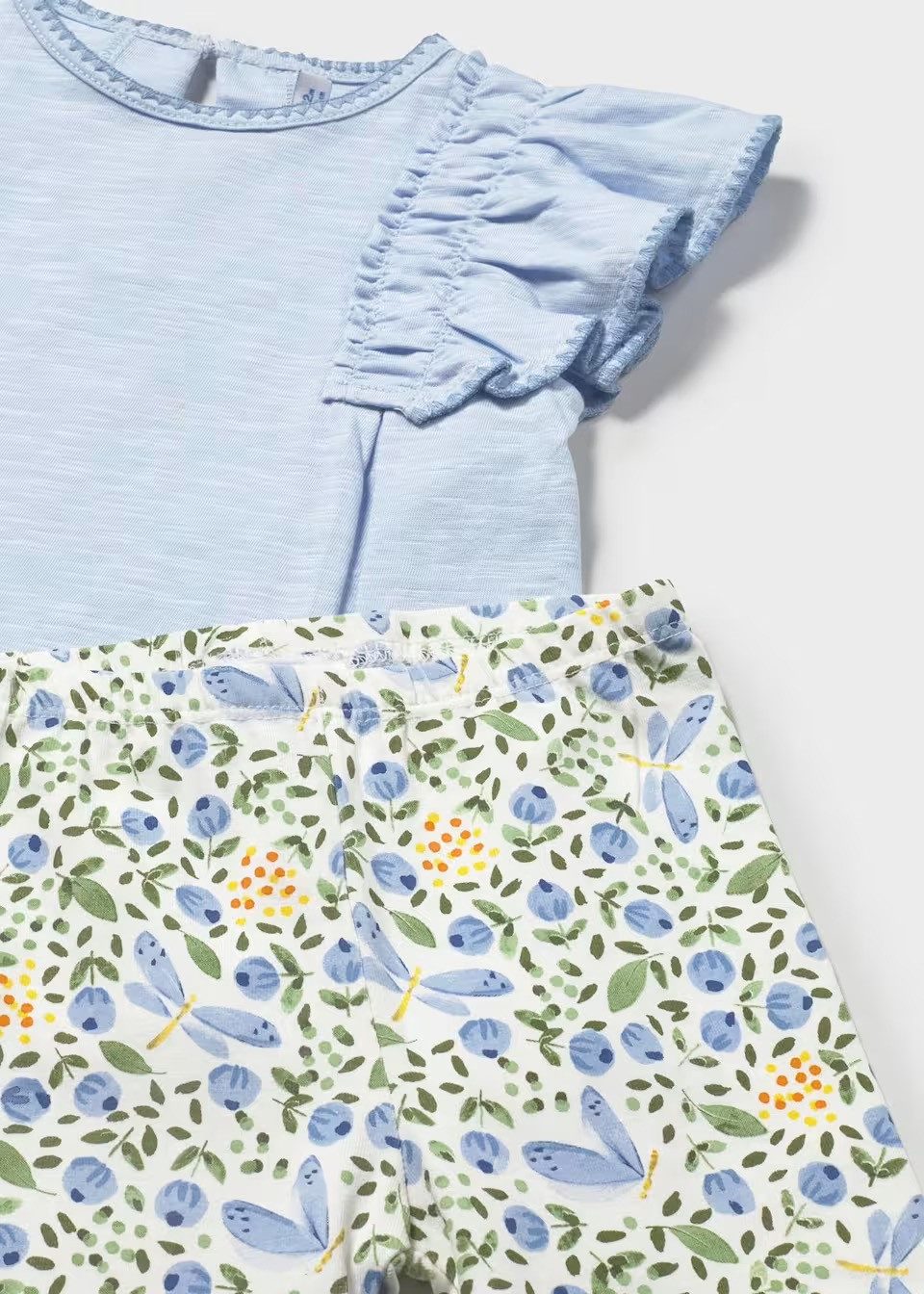 Mayoral Shirt & Leggings Baby Set Leggings gemustert & T-Shirt – Farbe „Himmel“