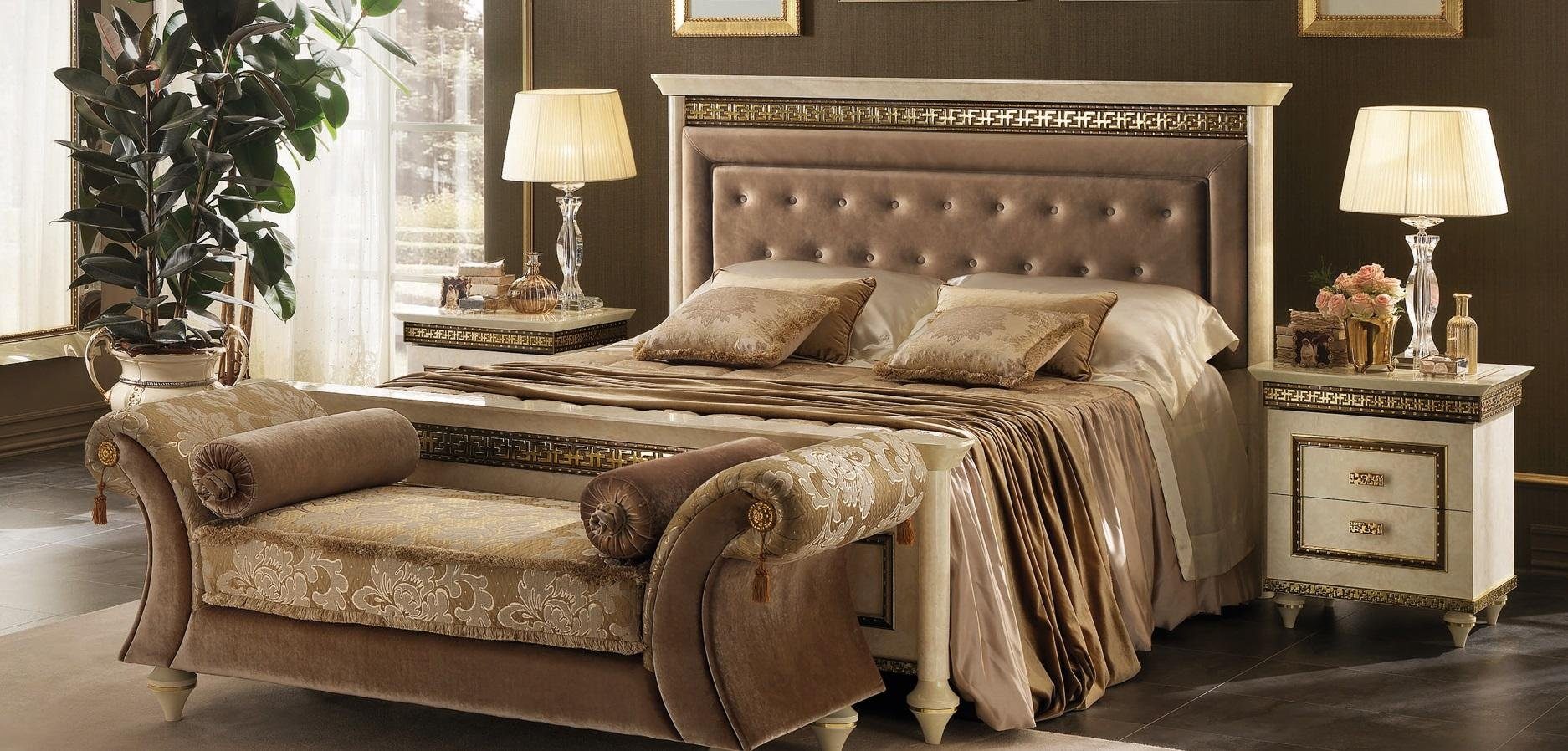 JVmoebel Bett Klassisches Bett Barock Rokoko Polsterbett Doppelbett arredoclassic