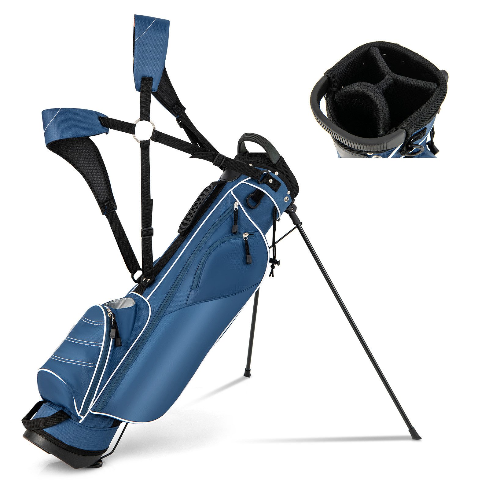COSTWAY Golfreisetasche Golfbag, für Max. 4 Schläger, mit Ständer