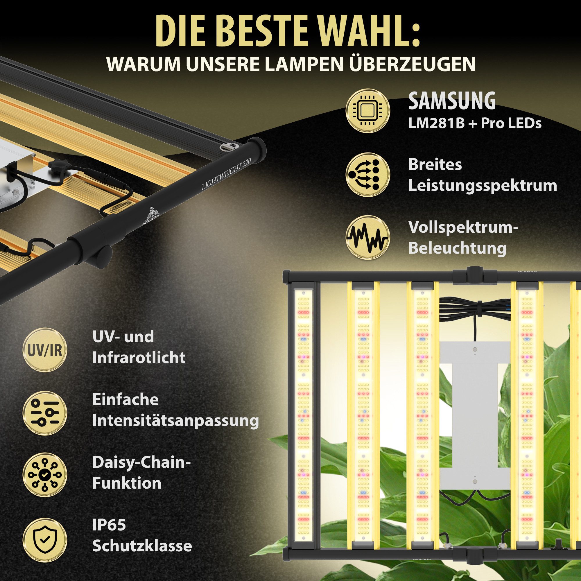 THE HOOKAH Pflanzenlampe SAMSUNG GrowLampe Lampe LED Light Vollspektrum UV+ günstig online kaufen