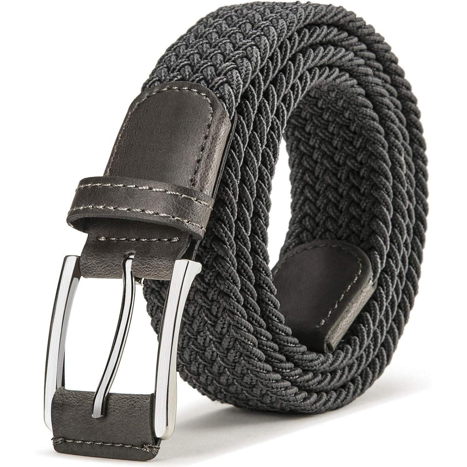 LuxusKollektion Stretchgürtel Gürtel Herren Flecht-Stretch 35mm Grigio Scuro
