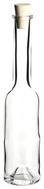 gouveo Trinkflasche Glasflaschen 200 ml Sinfonie mit Korken - Kleine Flasche 0,2 l, 12er Set, Spitzkorken