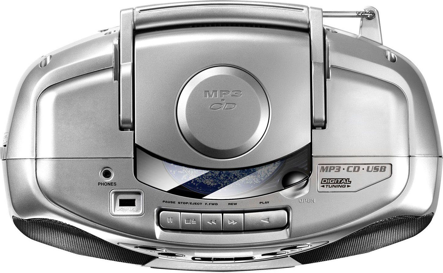 Karcher RR 510 Boombox (FM-Tuner, CD-Player, USB-Anschluss, Kassettenplayer, Radio mit Senderspeicher)