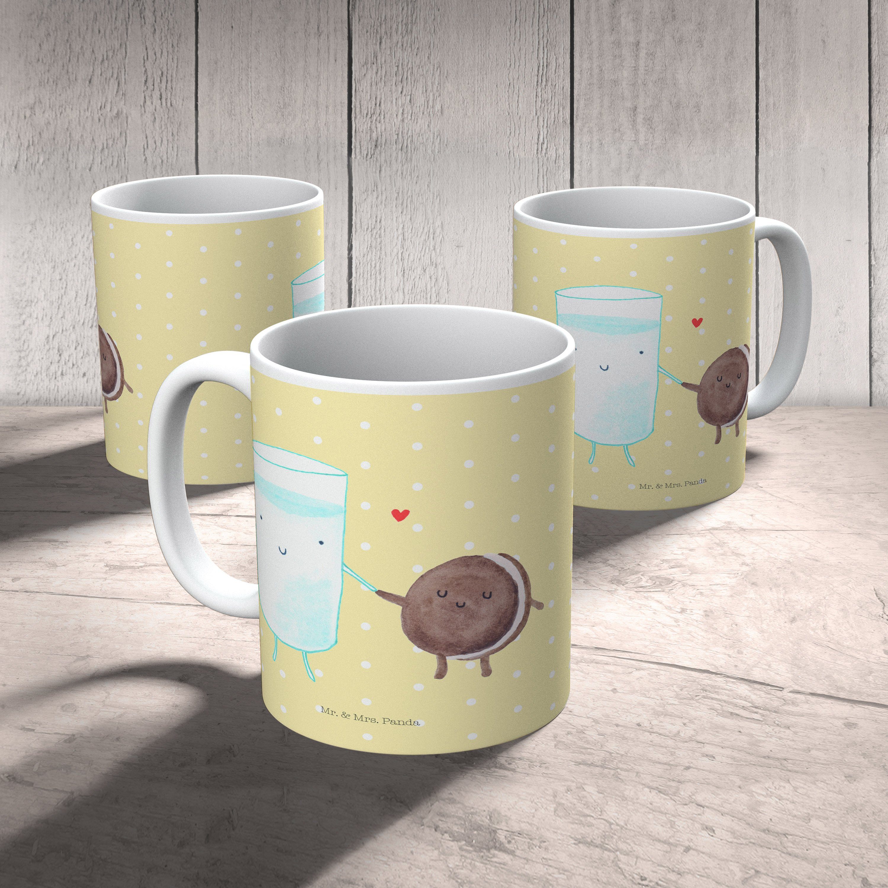 Mr. & Tasse - Milch Keramik - Gelb Geschenk, Panda perfektes & Pastell Tasse Mrs. Paar, Keks Sprüche