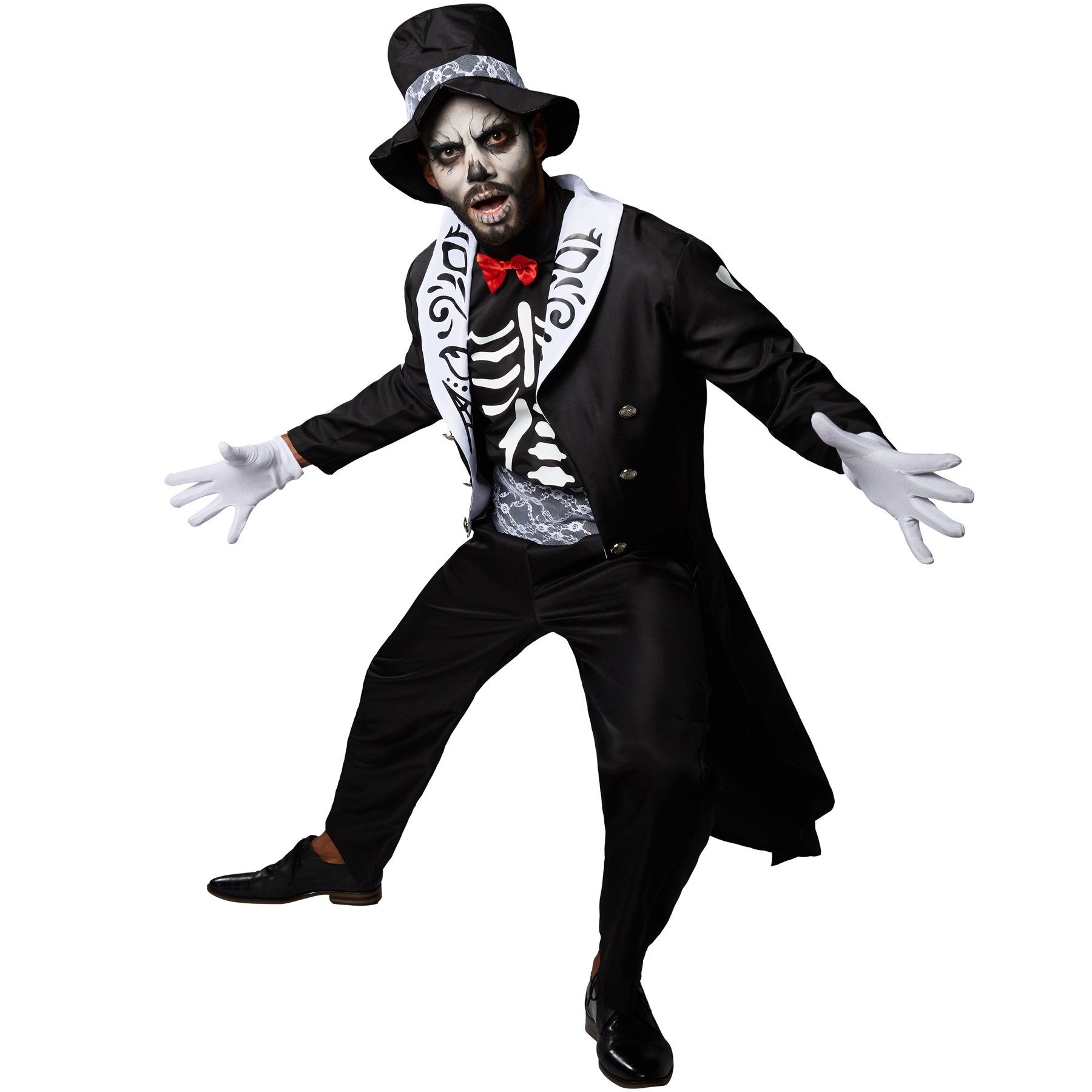 dressforfun Kostüm Herrenkostüm Gruseliger Gentleman, Gruselig-galante Verkleidung in Schwarz und Weiß