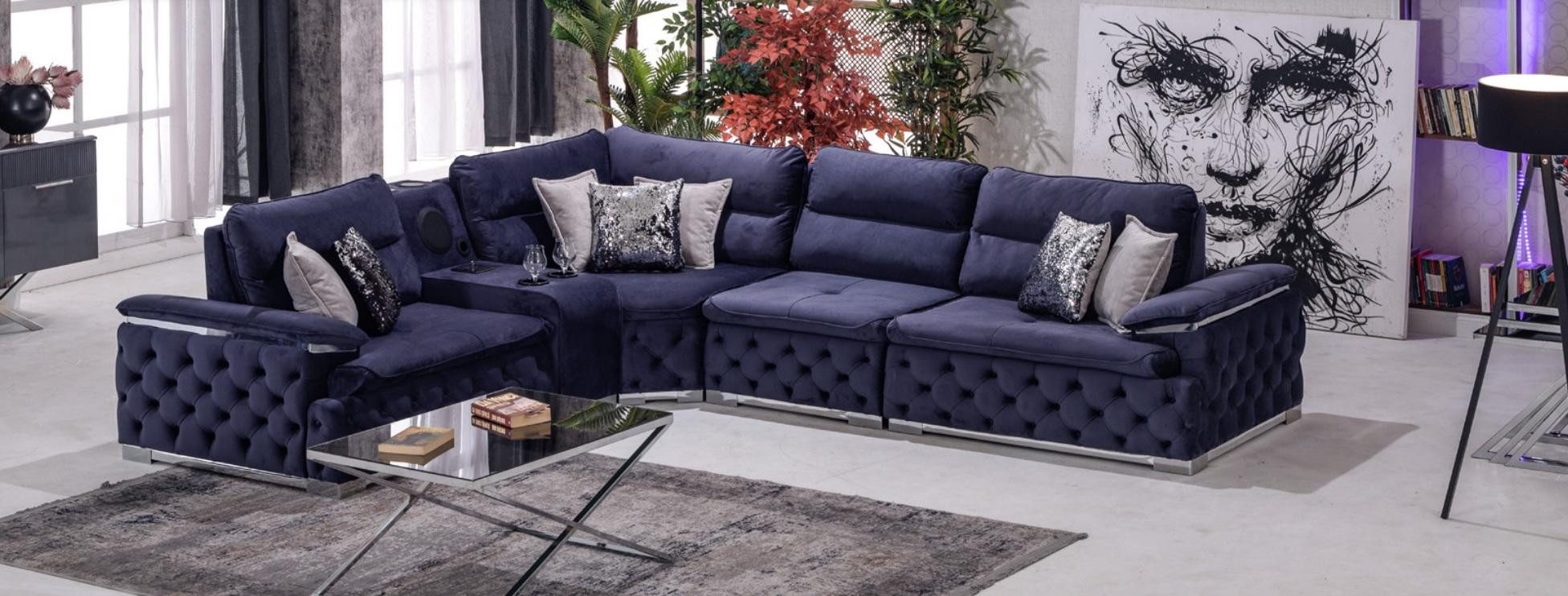 Xlmoebel Ecksofa Modernes L-förmiges Sofa aus hochwertigem Stoff in elegantem Design, Hergestellt in Europa