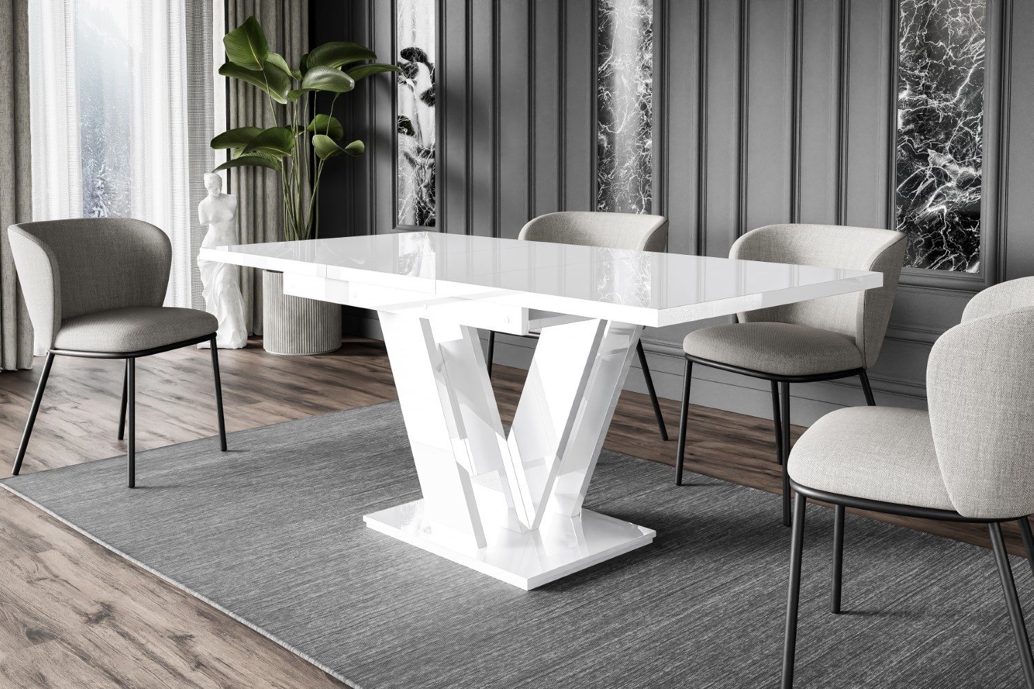 ALTDECOR Esstisch ASIV (Esstisch ausziehbar, Esszimmertische, Tisch Wohnzimmertisch), Esszimmertisch ausziehbar 120 - 160 x 80 x 75 cm
