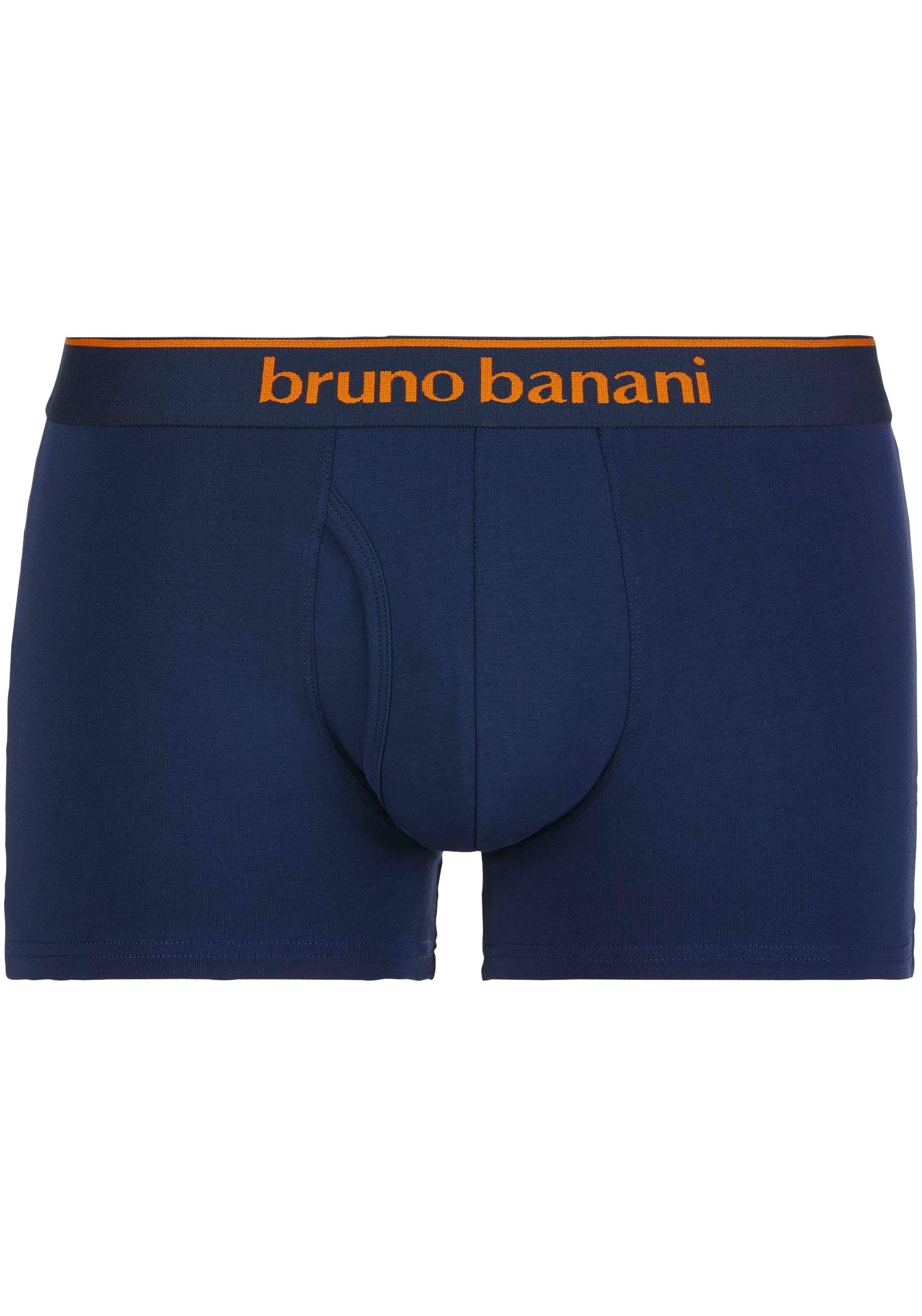 Bruno Banani Details blau-schwarz (Packung, Boxershorts Quick Access Short 2Pack Kontrastfarbene 2-St)