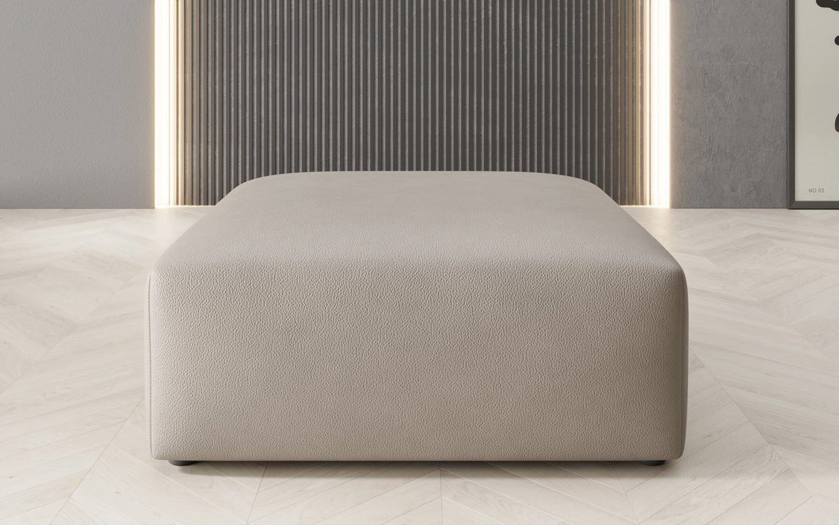 Luxusbetten24 Sitzhocker Beistellhocker 80 cm Snug, mit hochwertigem Lederbezug