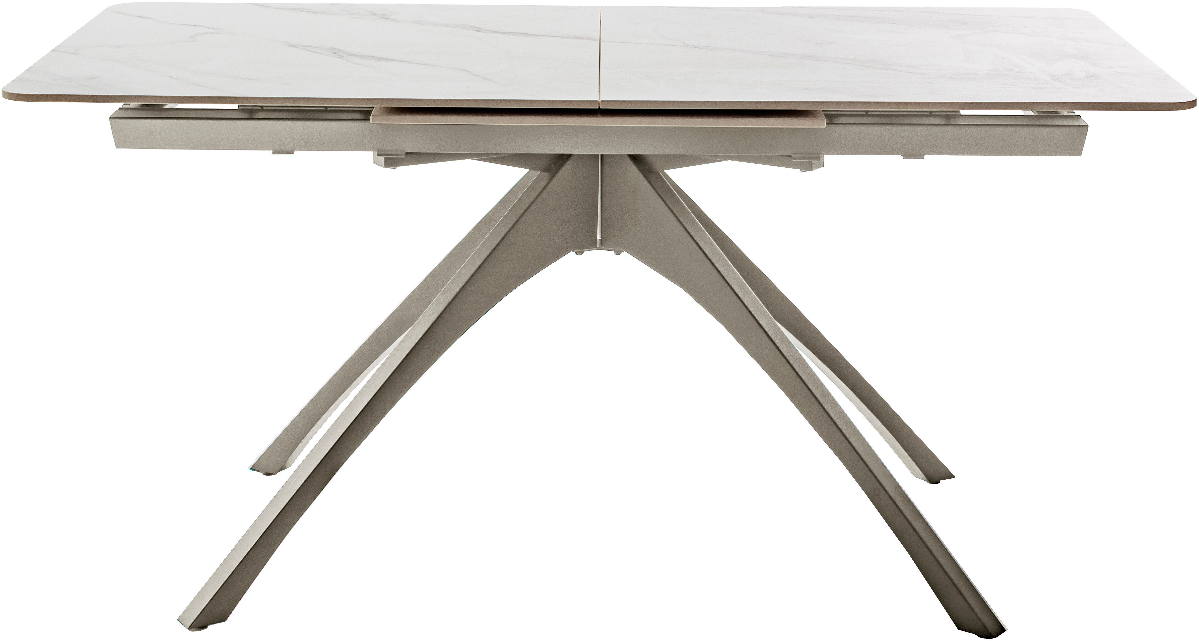 MCA furniture Esstisch CERRITO Auszugtisch 160-220 cm - marmoriert (1-St), Keramik,Metall,Synchronauszug,ausziehbar,8-10 Personen