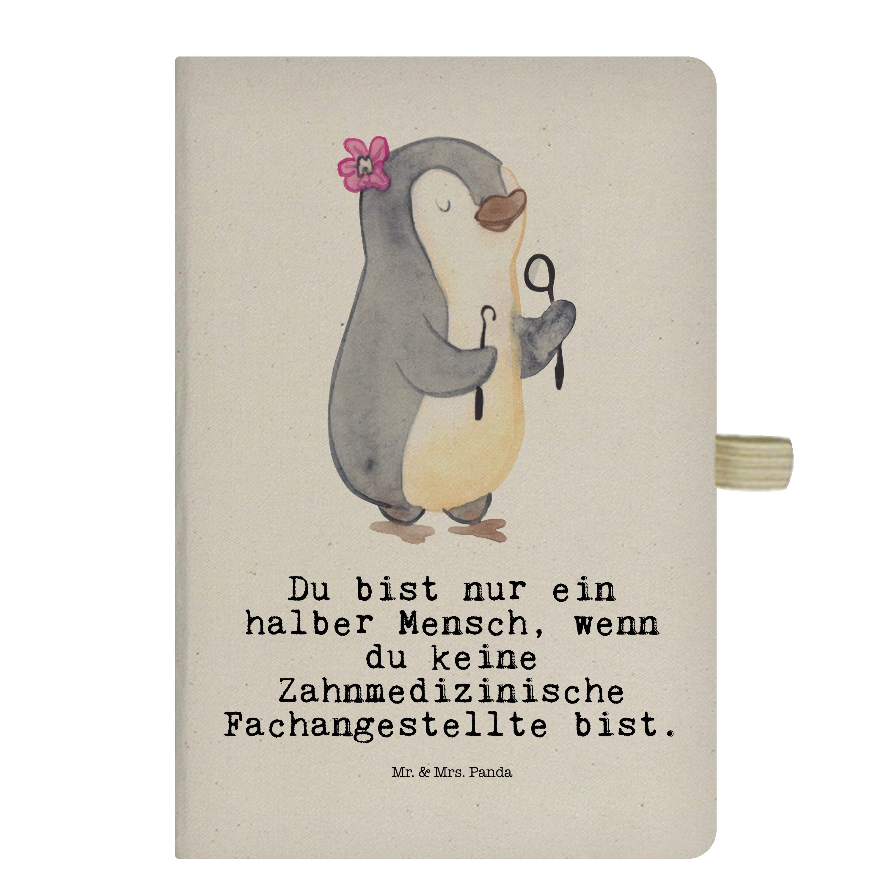 Mr. & Mrs. Panda Notizbuch Zahnmedizinische Fachangestellte mit Herz - Transparent - Geschenk, N Mr. & Mrs. Panda