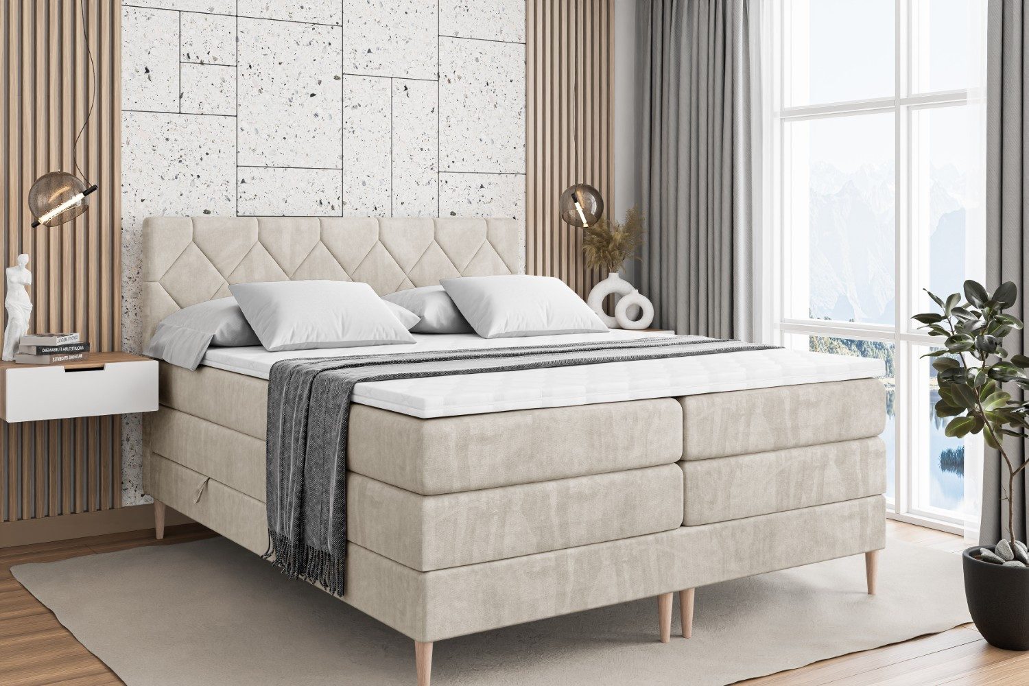 ALTDECOR Boxspringbett CATOR-F KING (Multipocket-Matratze H4, günstig online kaufen