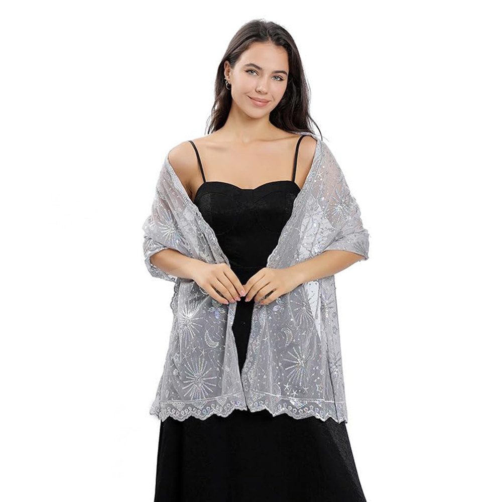 Zaewry Modeschal Damen Pailletten-Modeschal,Stola,Pailletten-Schals und -Stolen