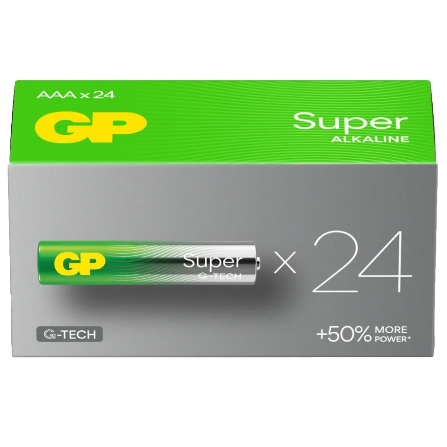 GP Batteries 24x Super Alkaline Batterien AAA Micro LR03 Batterie, (1,5 V, 24 St), 24 Stück LR3 1,5V Batterie Box Alternative MN2400 24A MX2400 E92 EN92