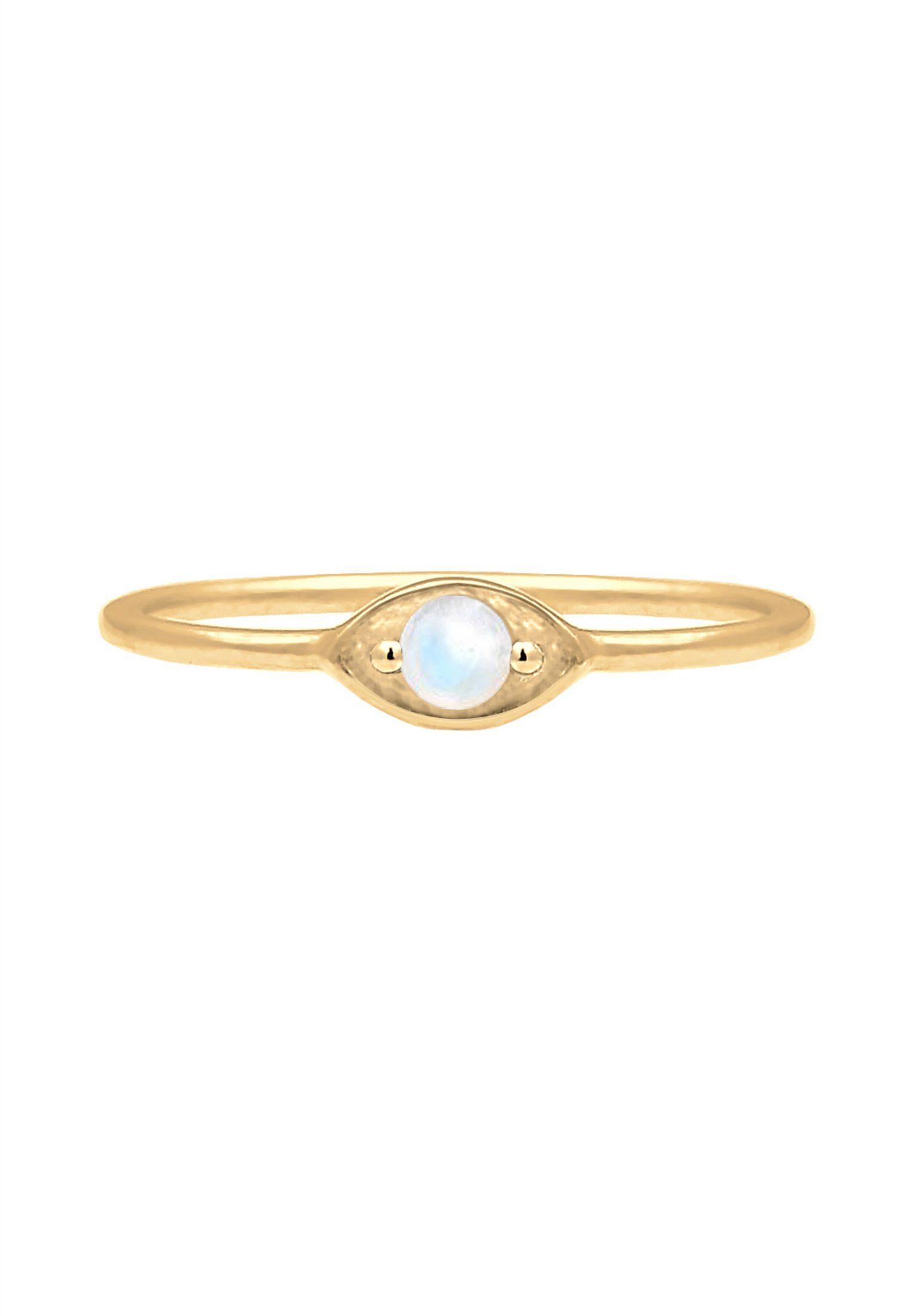Elli Fingerring Evil Eye Mondstein Weiß 925 Sterling Silber vergoldet günstig online kaufen