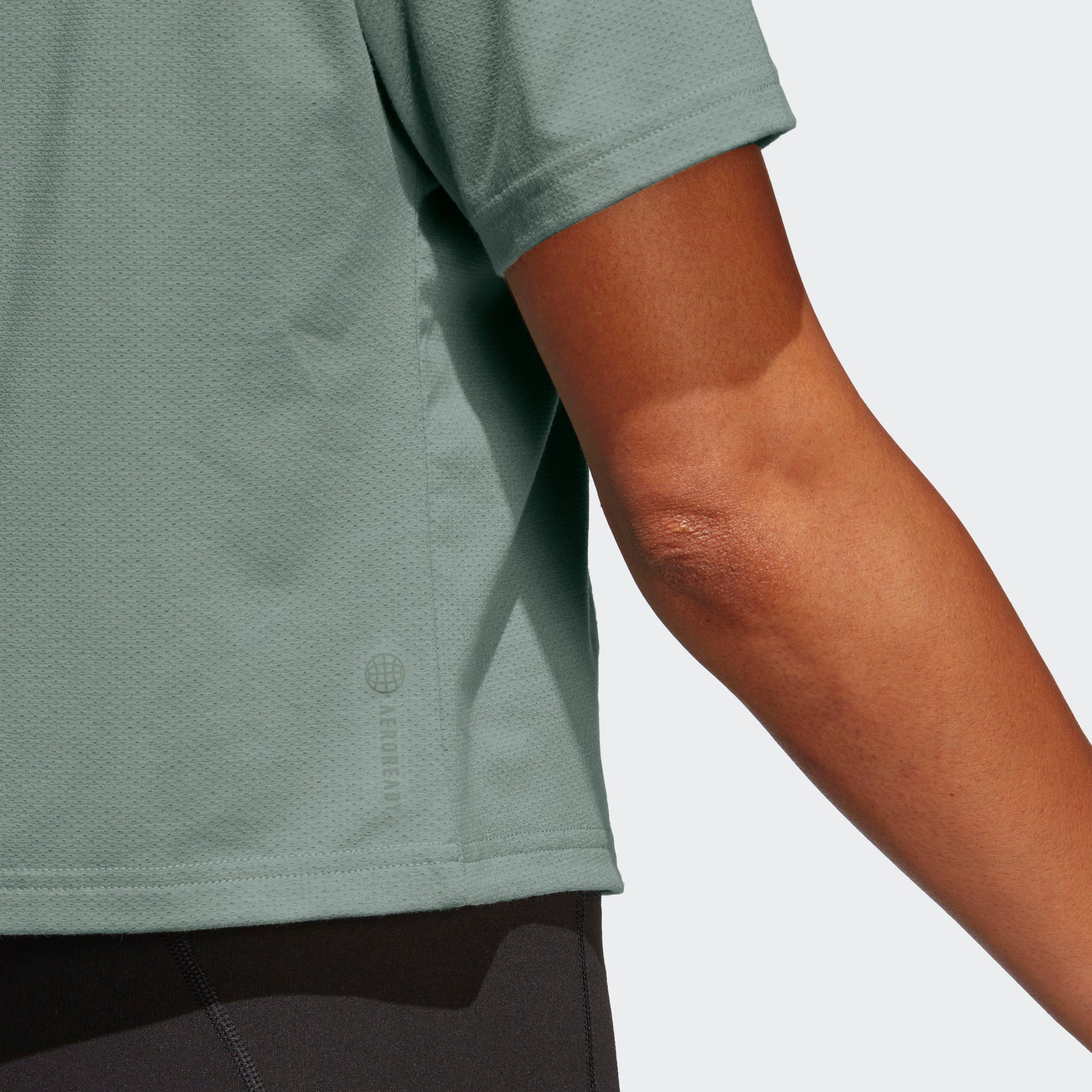 adidas Performance T-Shirt TRAIN ICONS Silver 3 LOGO Green BAR