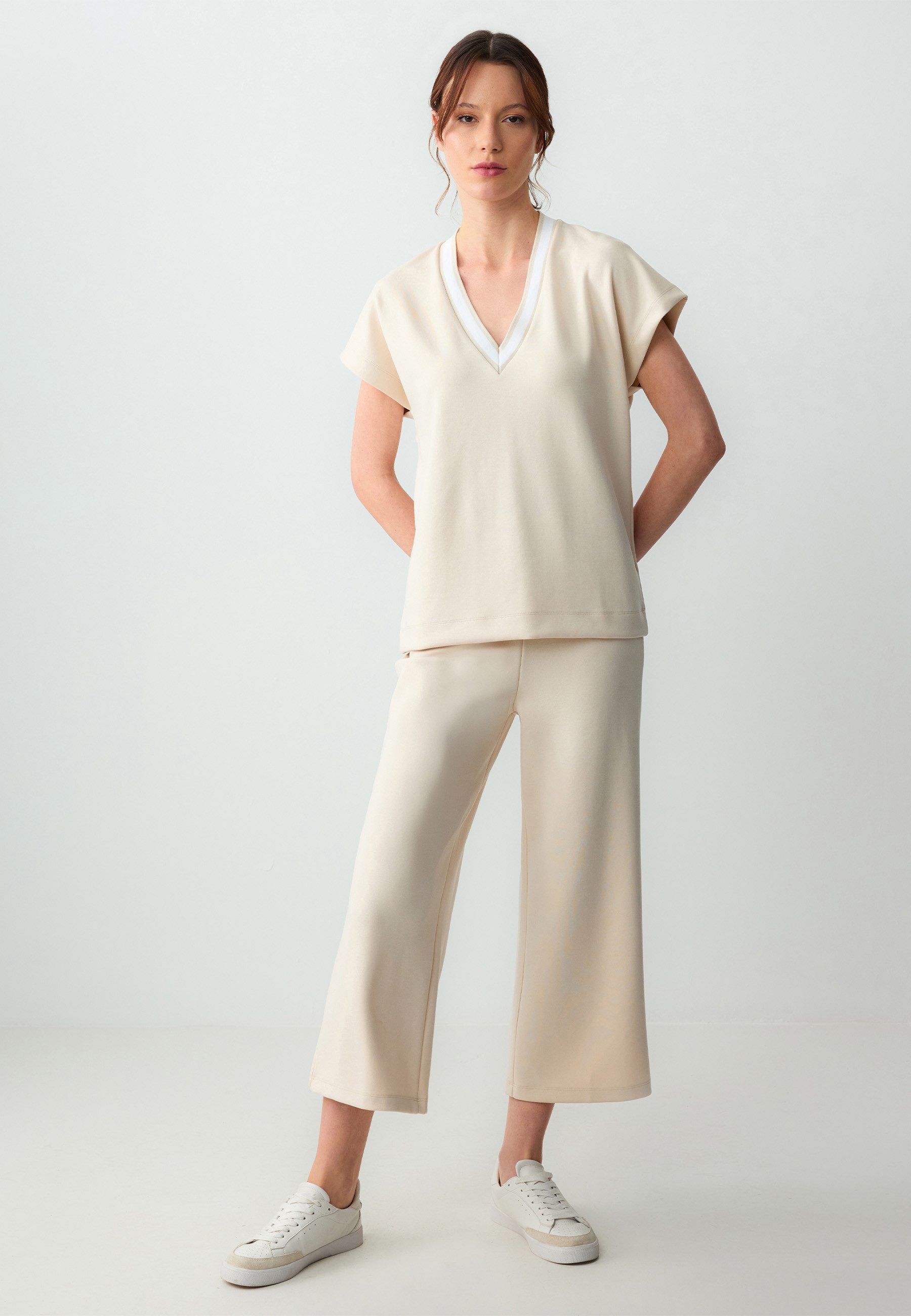 Jimmy Key Strickhose Elegante Beige Hose günstig online kaufen