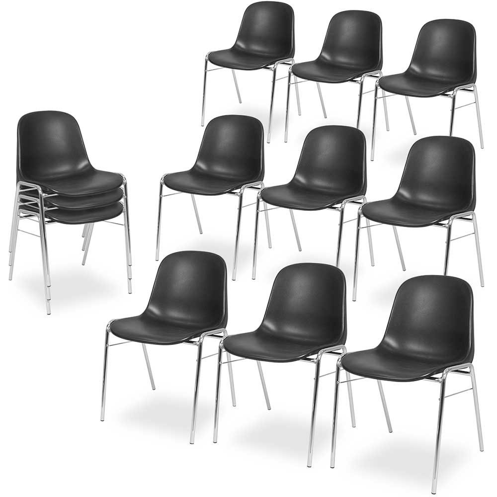 BRB-Lagertechnik Besucherstuhl Kunststoffschalenstühle, BxTxH 495x520x770 mm, Stapelbar bis zu 6 Stück