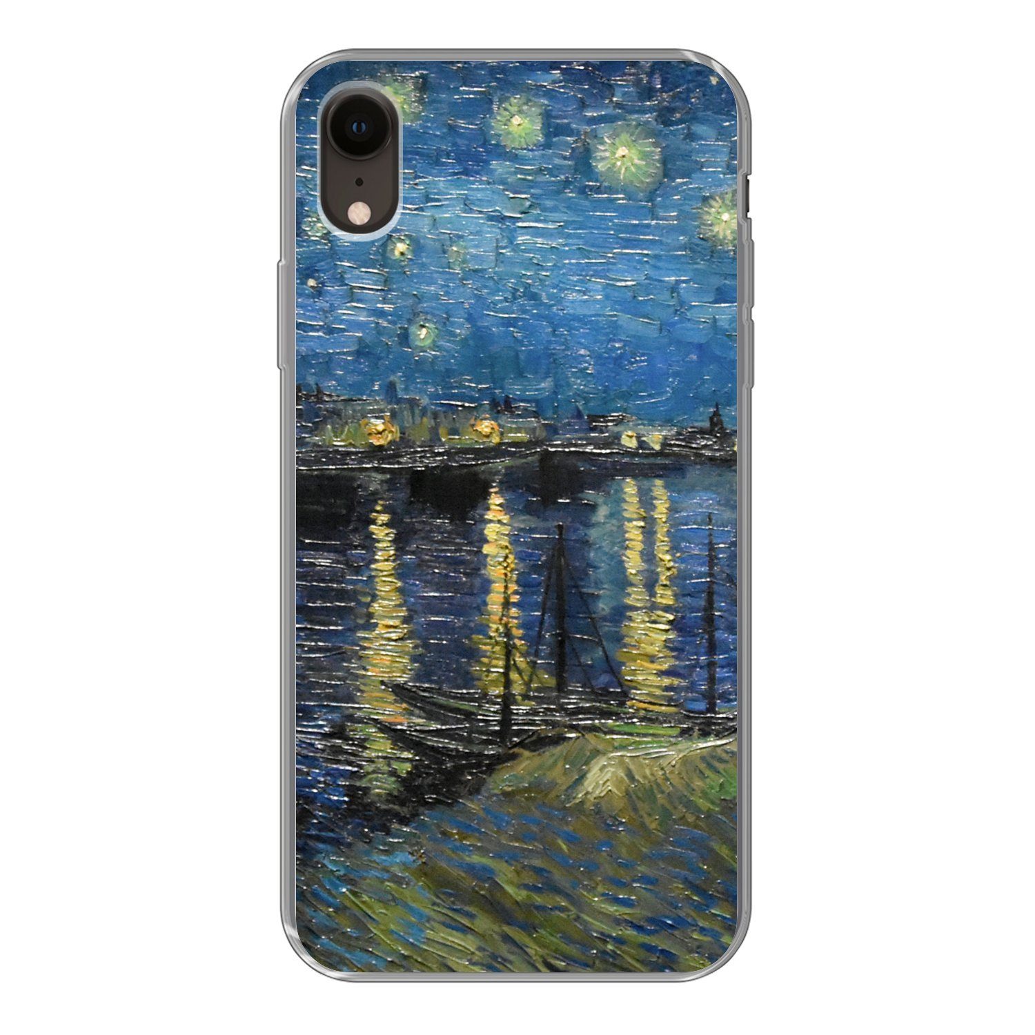 MuchoWow Handyhülle für Apple iPhone XR Sternennacht über der Rhone - Van Gogh - Kunst, Smartphone-Bumper, Print, Handy Schutzhülle Dünn