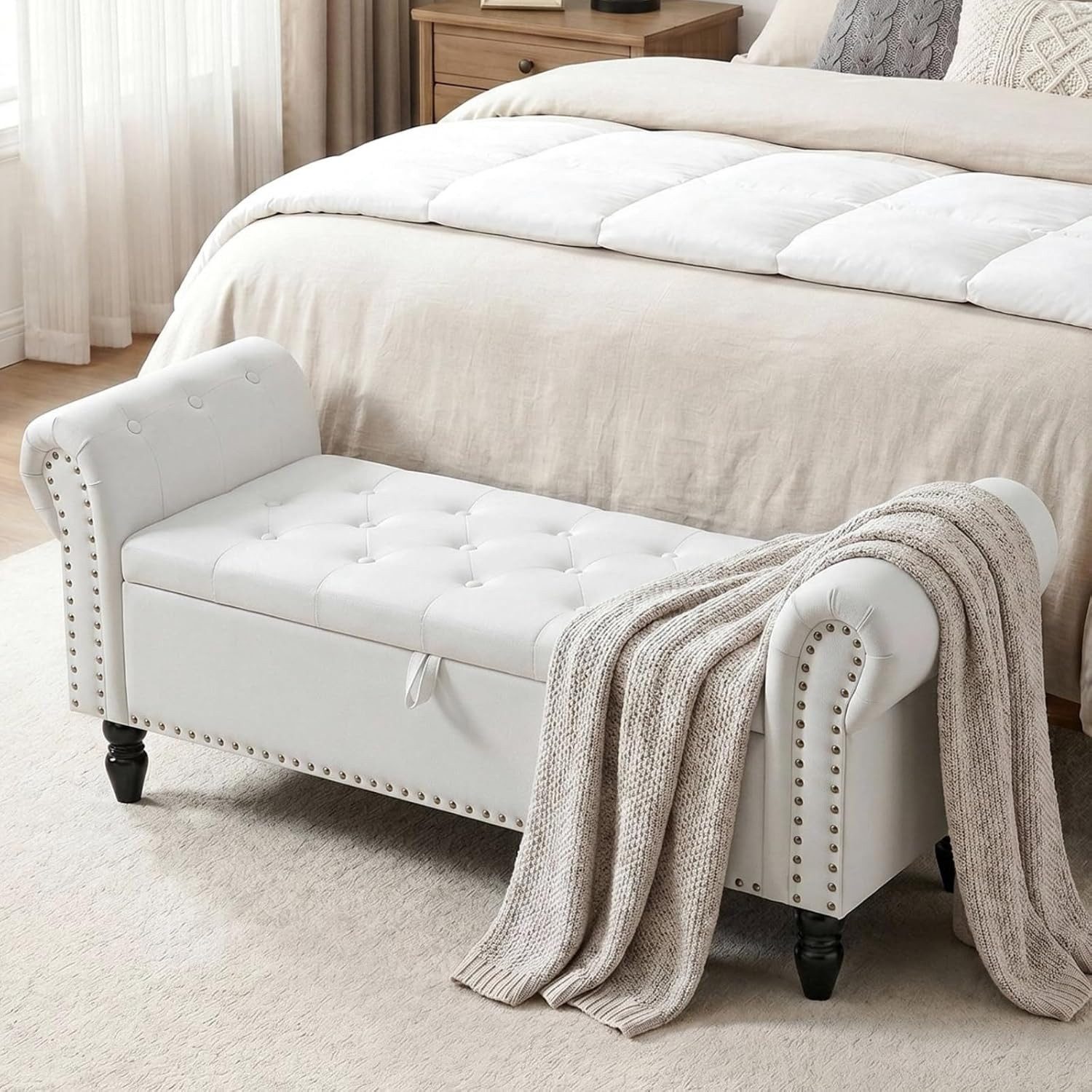 TLGREEN Bettbank Doppelter Hocker mit Stauraum, (Samt,Eleganz und Komfort mit Stauraum), Multifunktionsbank für Wohnzimmer,Schlafzimmer