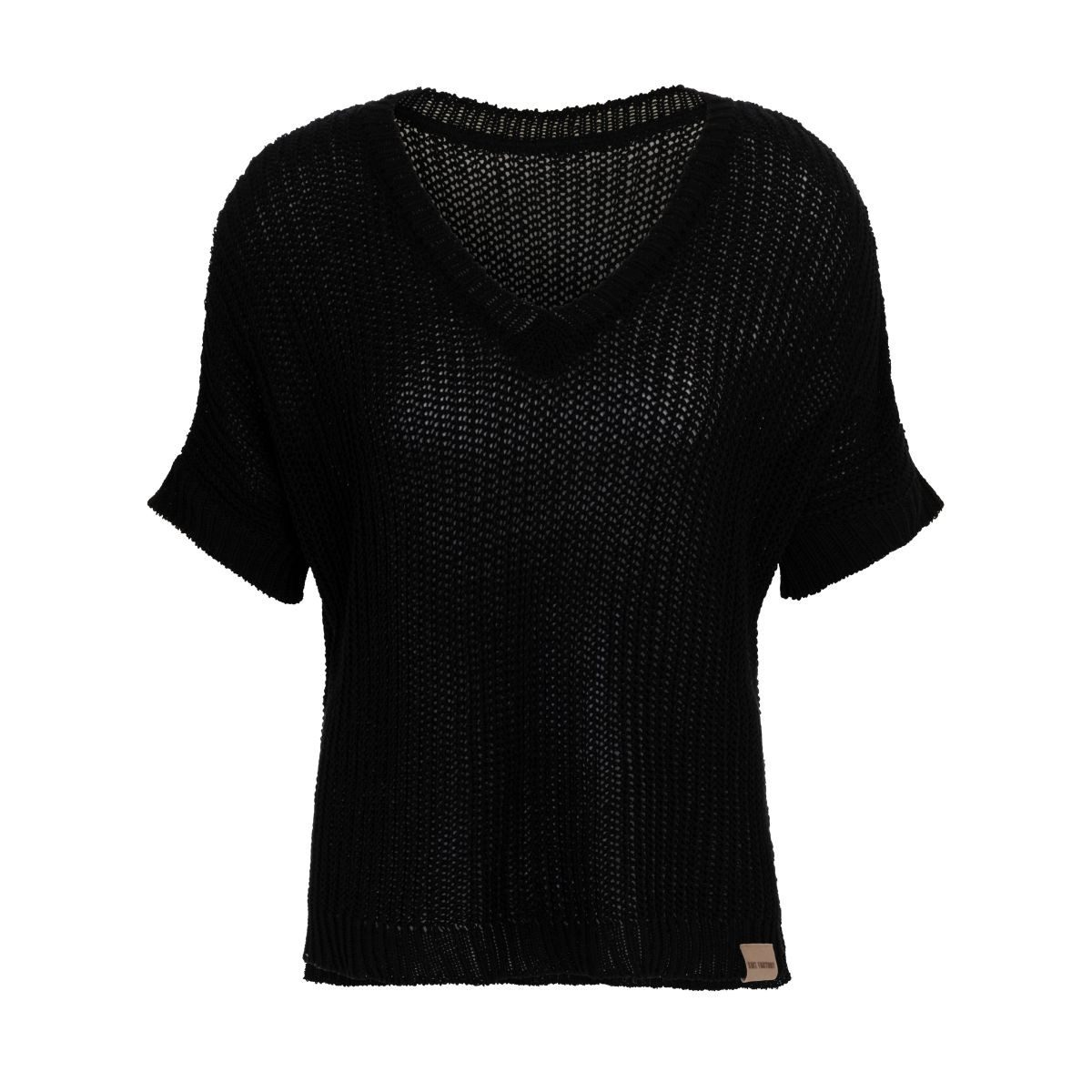 Knit Factory Strickpullover Daisy Strickpullover V-Ausschnitt Schwarz 36/44 (1-tlg)