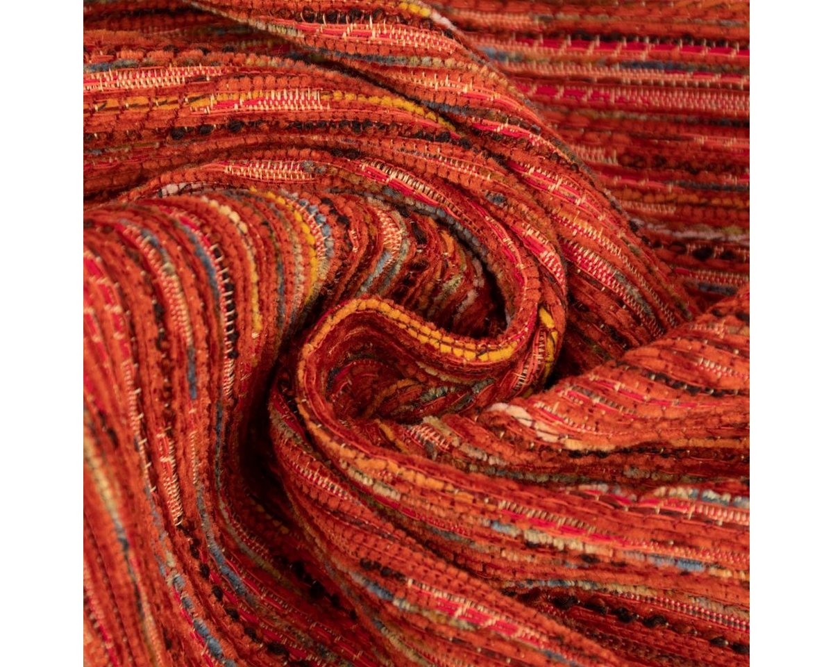 Thumbnail - SCHÖNER LEBEN. Stoff Möbelstoff Bezugsstoff GERLOS Streifen Chenille terracotta bunt 140cm, made in Germany