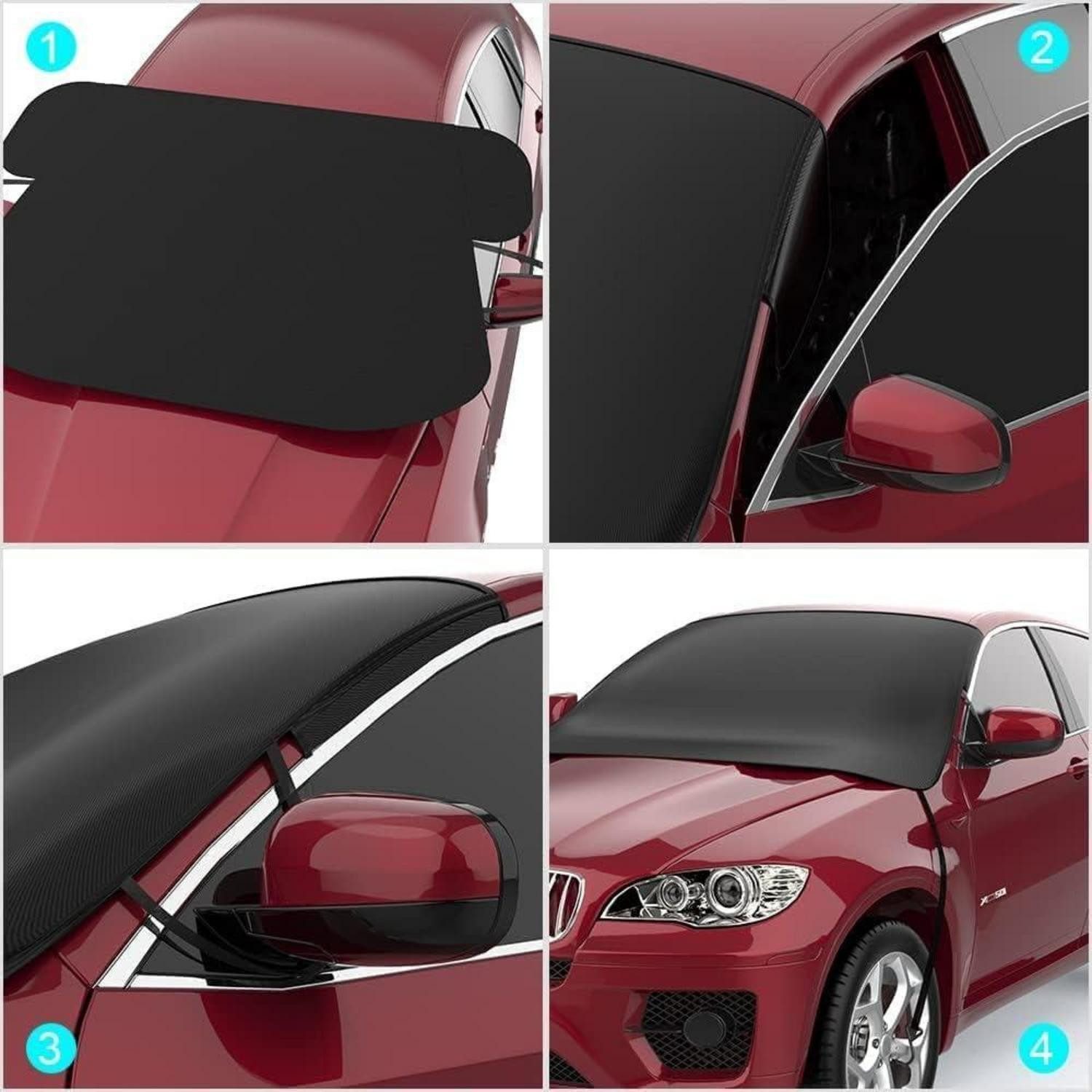 Luxury Collection Car Cover, Car Windshield Cover, Winter Windscreen, Magnetic, Foldable, 175x120cm