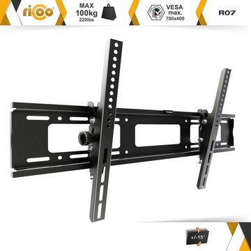 RICOO R07 TV-Wandhalterung, (bis 80 Zoll, flach neigbar curved Fernseher Wand Halterung universal VESA 600 x 400)