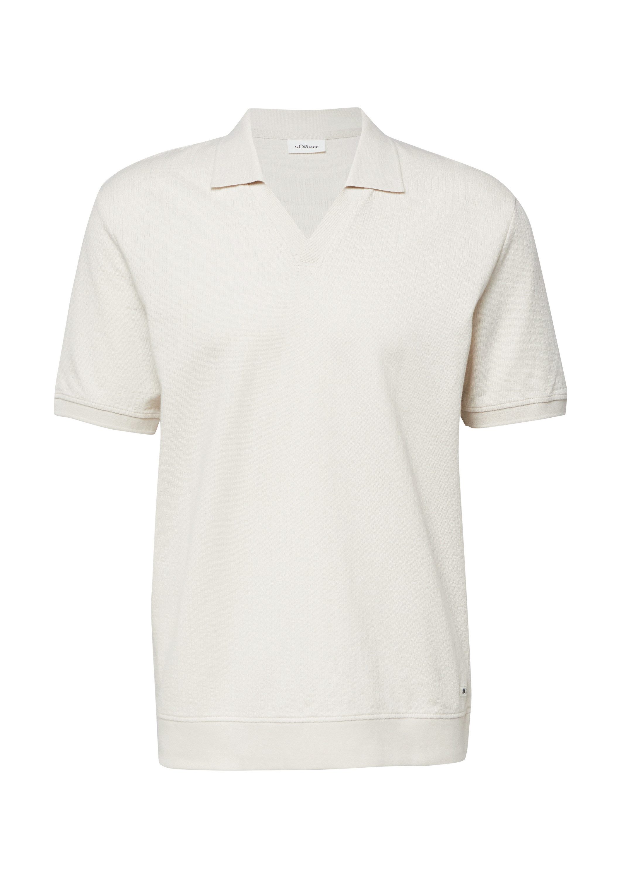 s.Oliver Kurzarmshirt Polo-Shirt Polo-Shirt aus strukturiertem Baumwolljers günstig online kaufen
