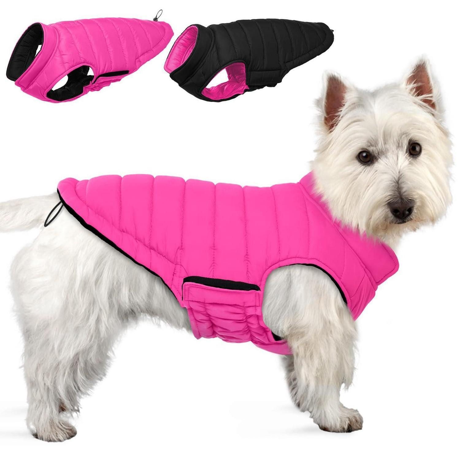 LuxusKollektion Hundejacke Hundemantel Winter Wendbar Rosa XS