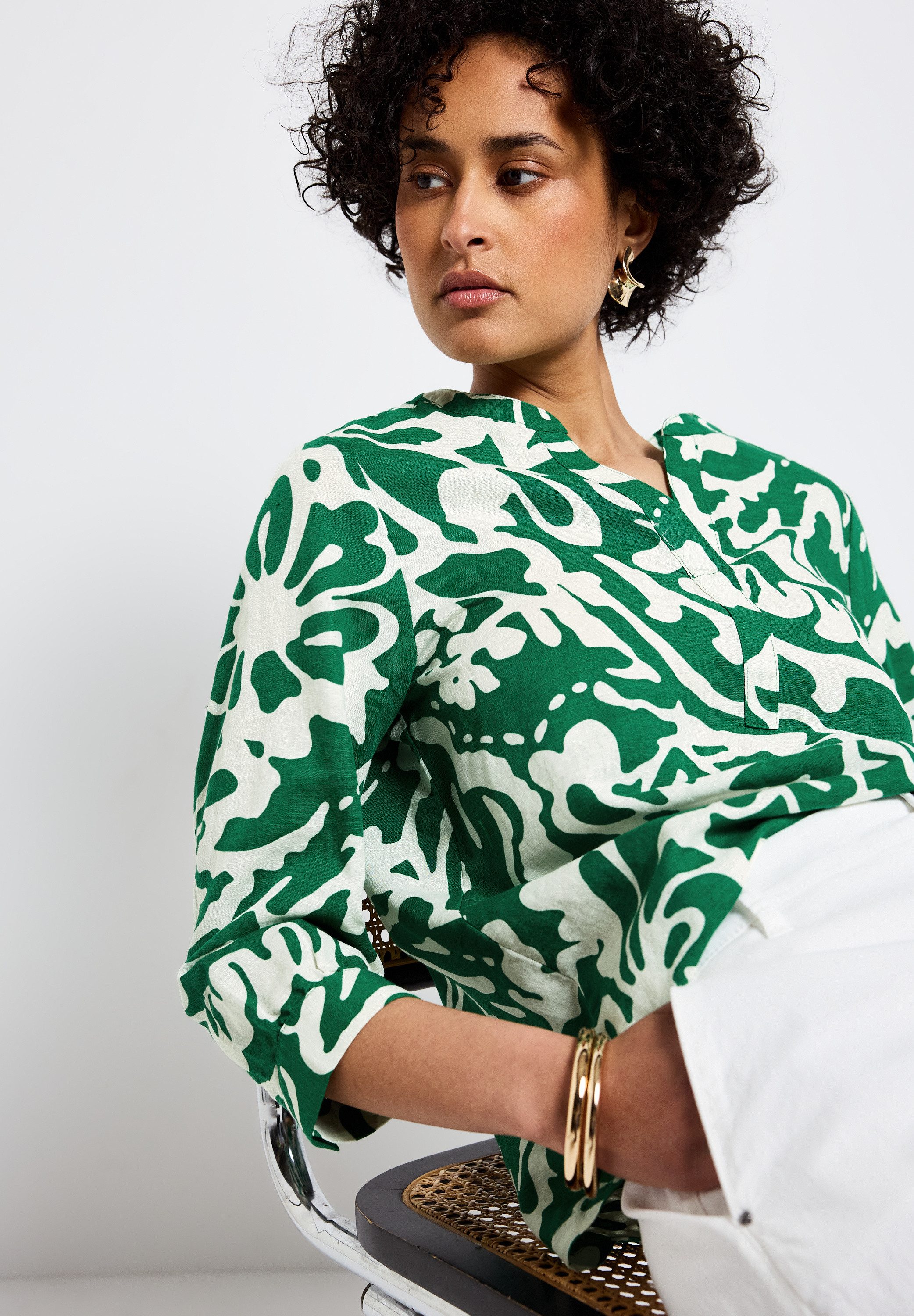STREET ONE Klassische Bluse mit All-Over günstig online kaufen