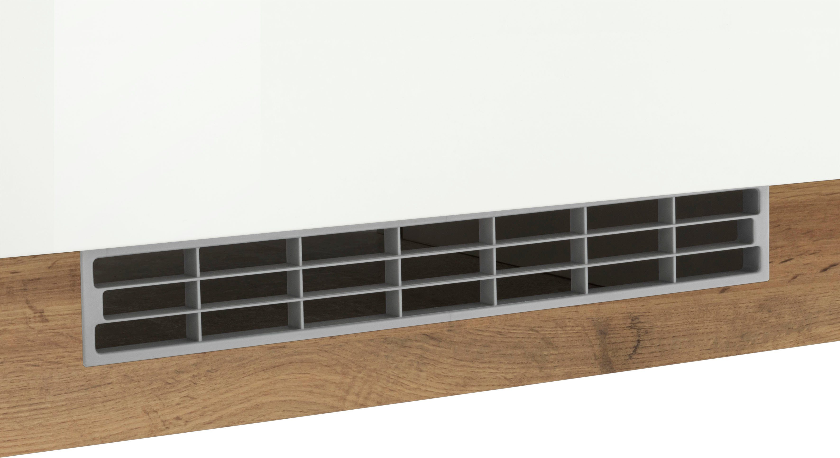 HELD MÖBEL Winkelküche Brindisi, mit Stellbreite cm E-Geräten, weiß 230/170 Hochglanz/wotaneichefarbe wotaneichefarben 