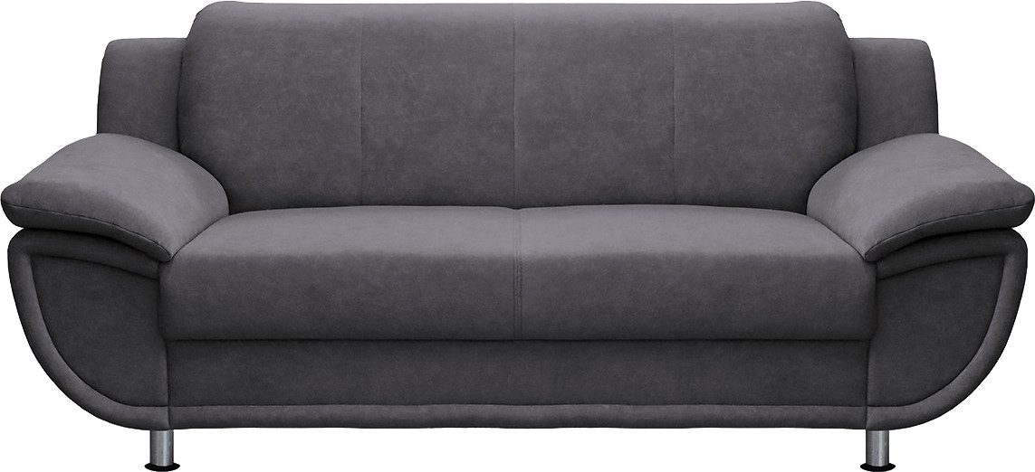 TRENDMANUFAKTUR 2-Sitzer Rondo, Breite 178 cm, breite Armlehnen, Füße chromfarben, Couch wahlweise mit Federkern und in verschiedenen Bezügen bestellbar